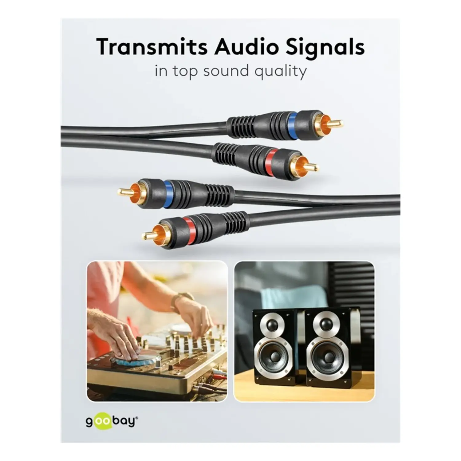immagine Cavo Audio RCA Professionale 2xRCA Placcato Oro Schermato 20cm