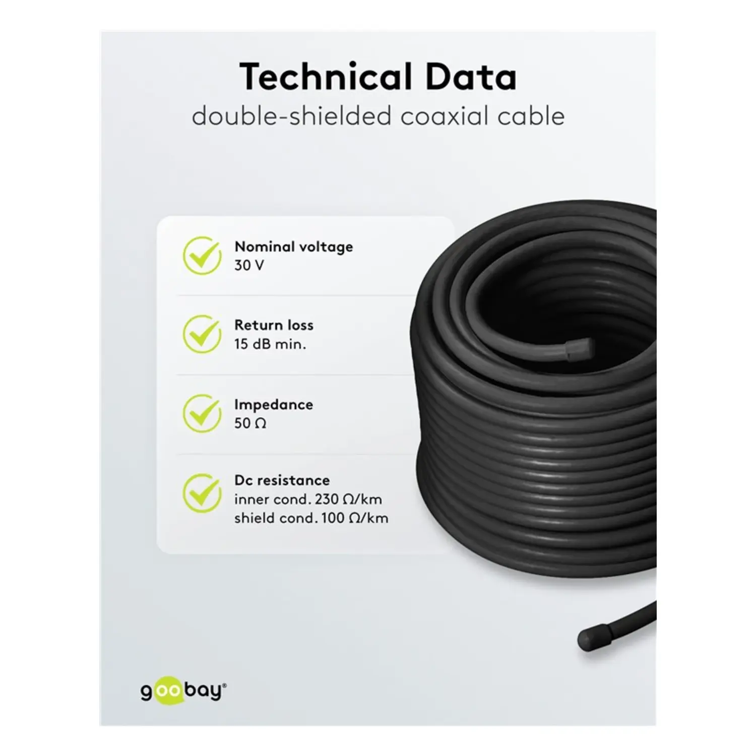 immagine Cavo Coassiale RG-58 50 Ohm 100m Doppia Schermatura 5mm Nero CCS