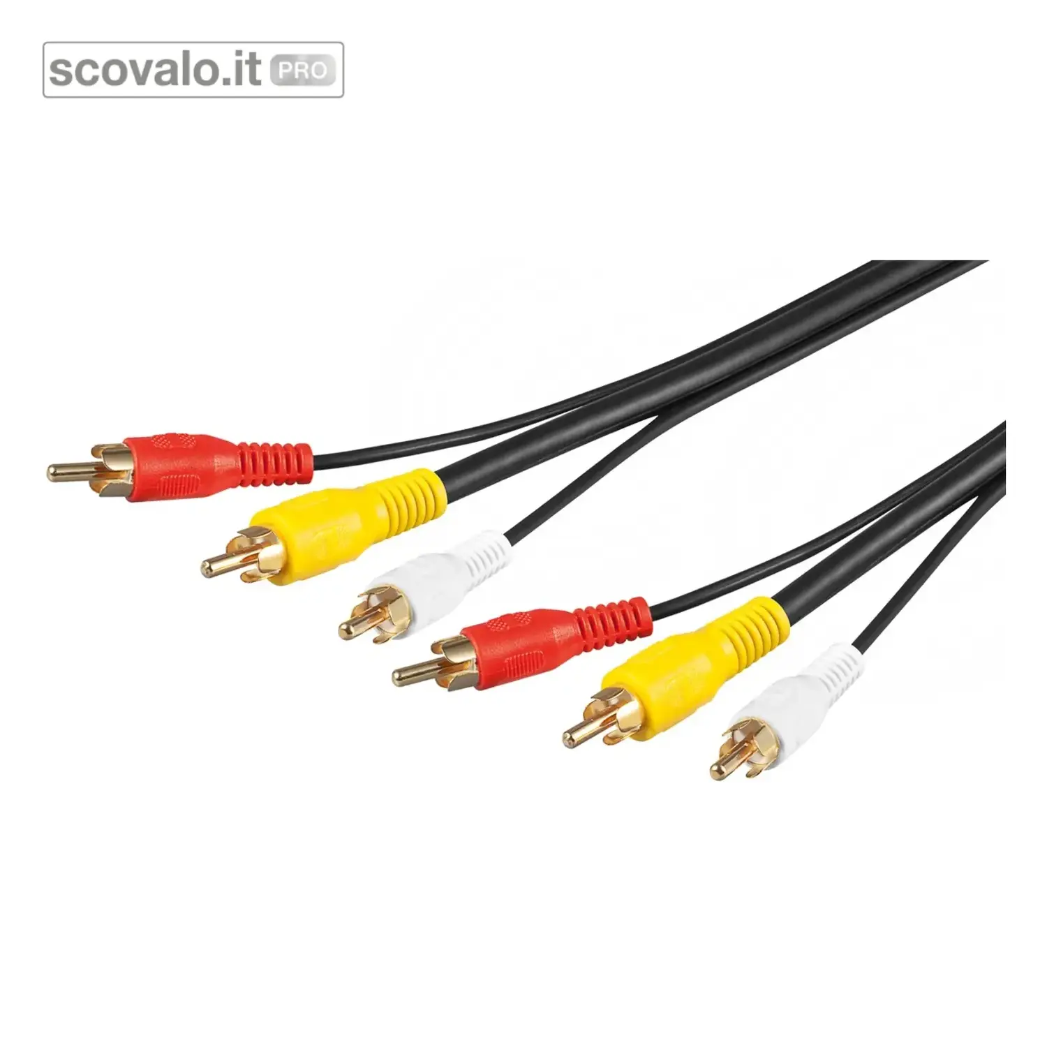 immagine del prodotto Cavo RCA Audio Video RG59 3 RCA 15 Metri Video Giallo Bianco Rosso