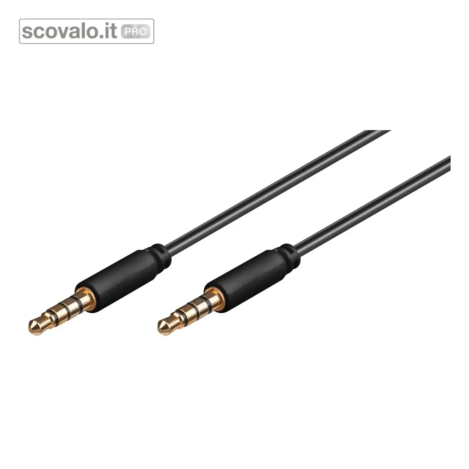 immagine del prodotto Cavo AUX Jack 3.5mm 4 Poli Stereo 3m Nero Audio con Microfono CTIA