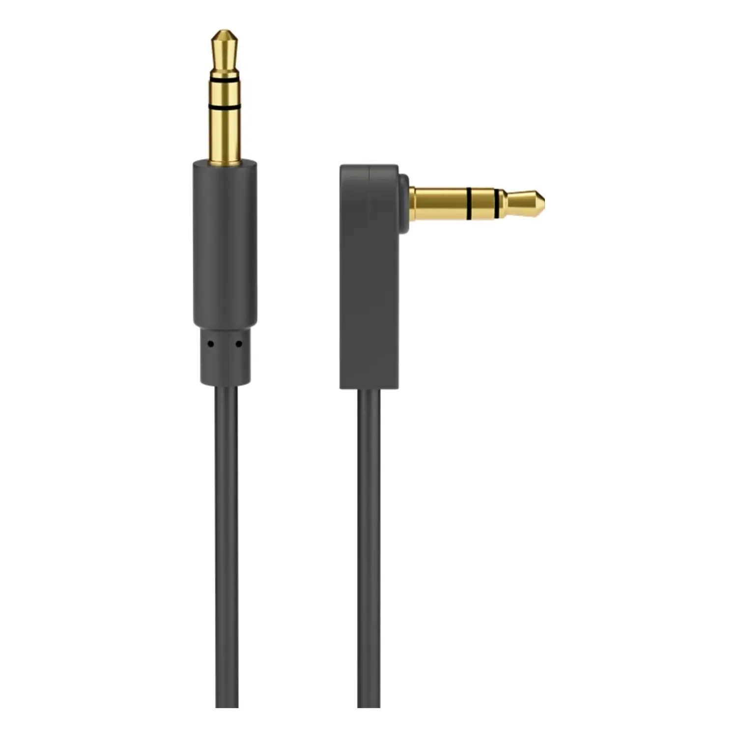 immagine cavo collegamento aux spina stereo jack 3,5 mm piatto salvaspazio angolo 1,5 mt