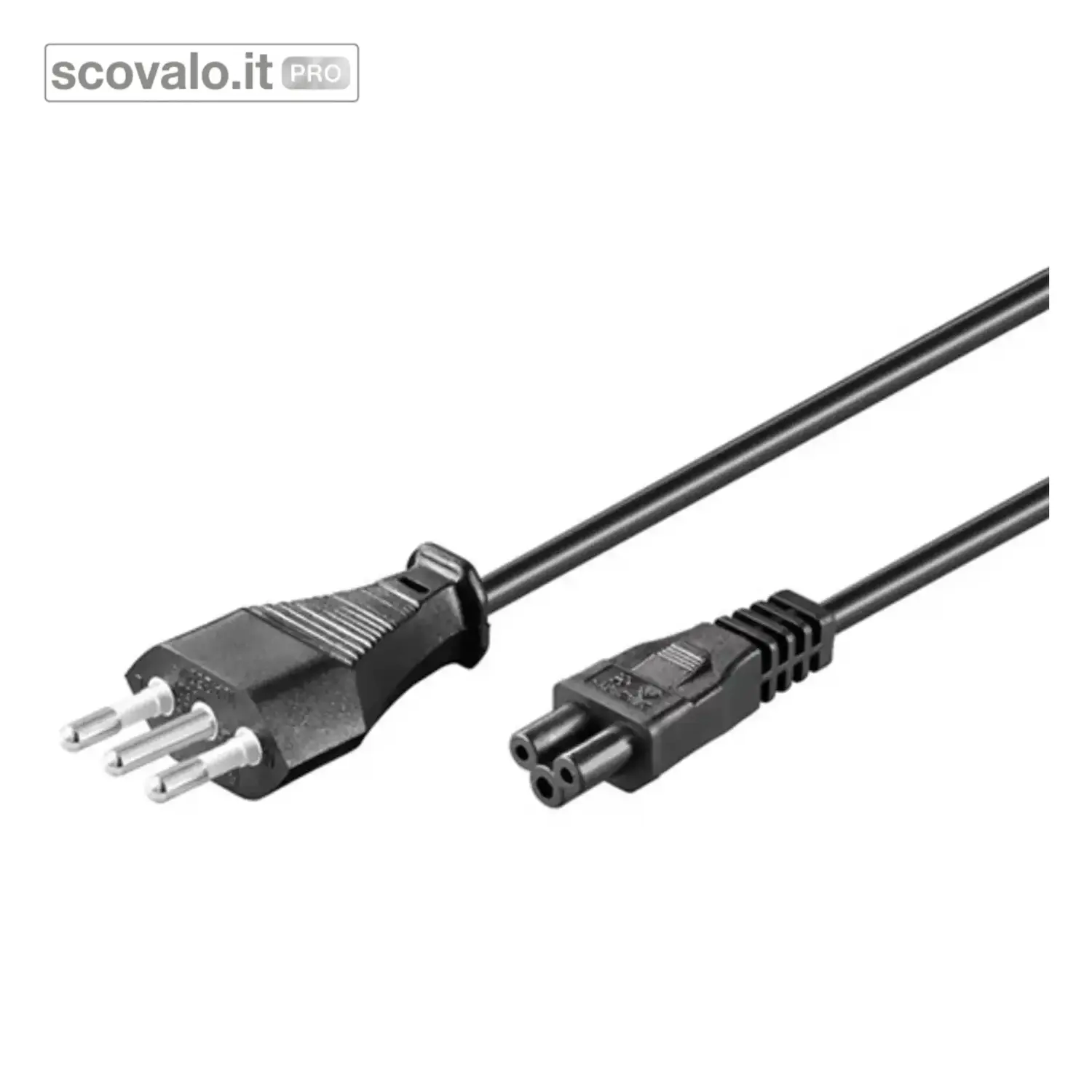 immagine del prodotto Cavo Alimentazione Triplo IEC C5 Notebook TV 10A 1,8mt Alimentatore
