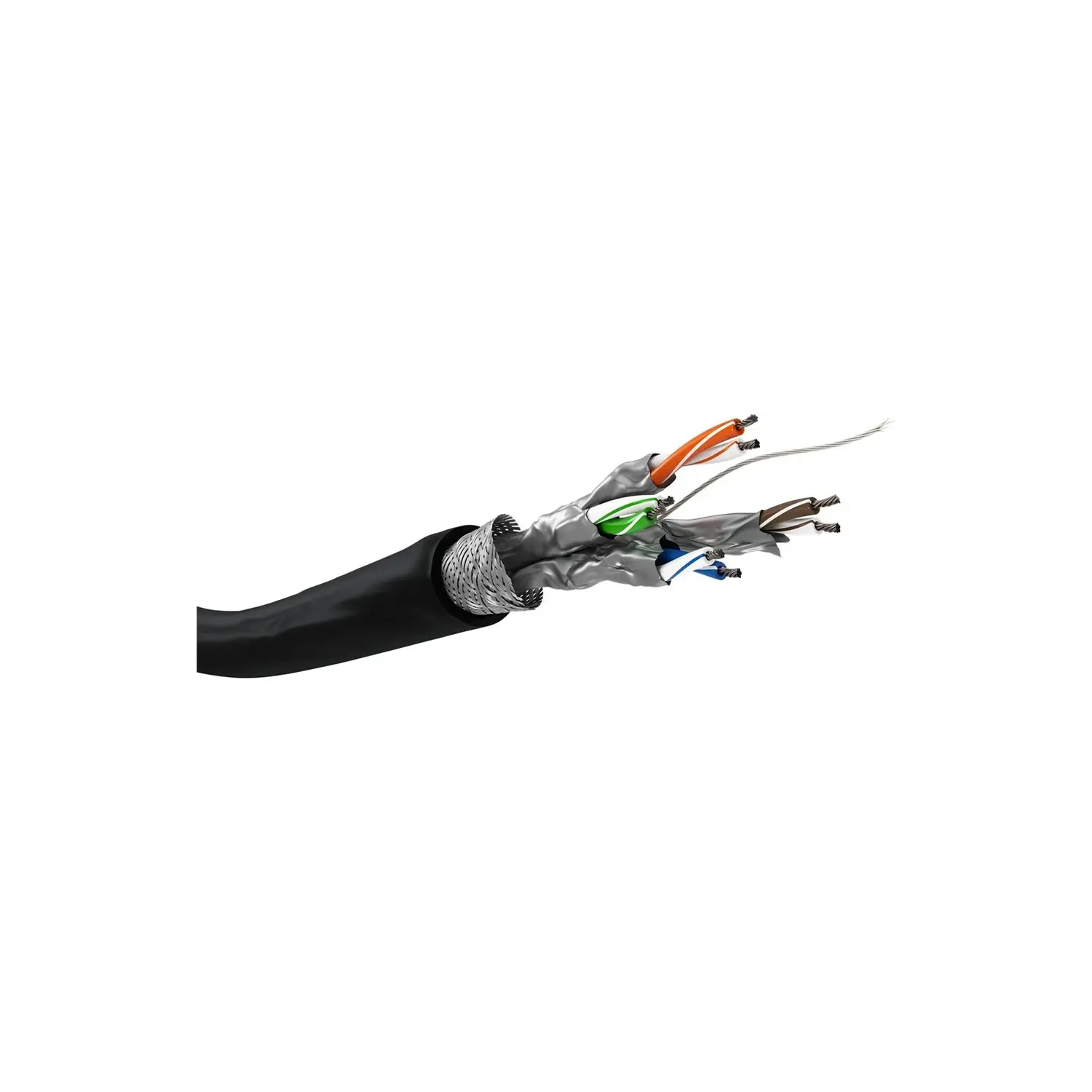 immagine cavo di rete cat 6 per esterno s-ftp cca nero resistente uv 100 mt