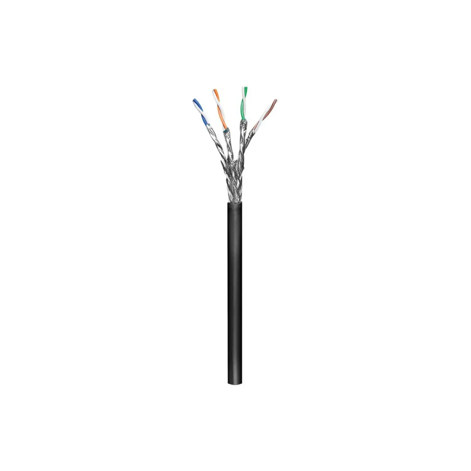 immagine cavo di rete cat 6 per esterno s-ftp cca nero resistente uv 100 mt