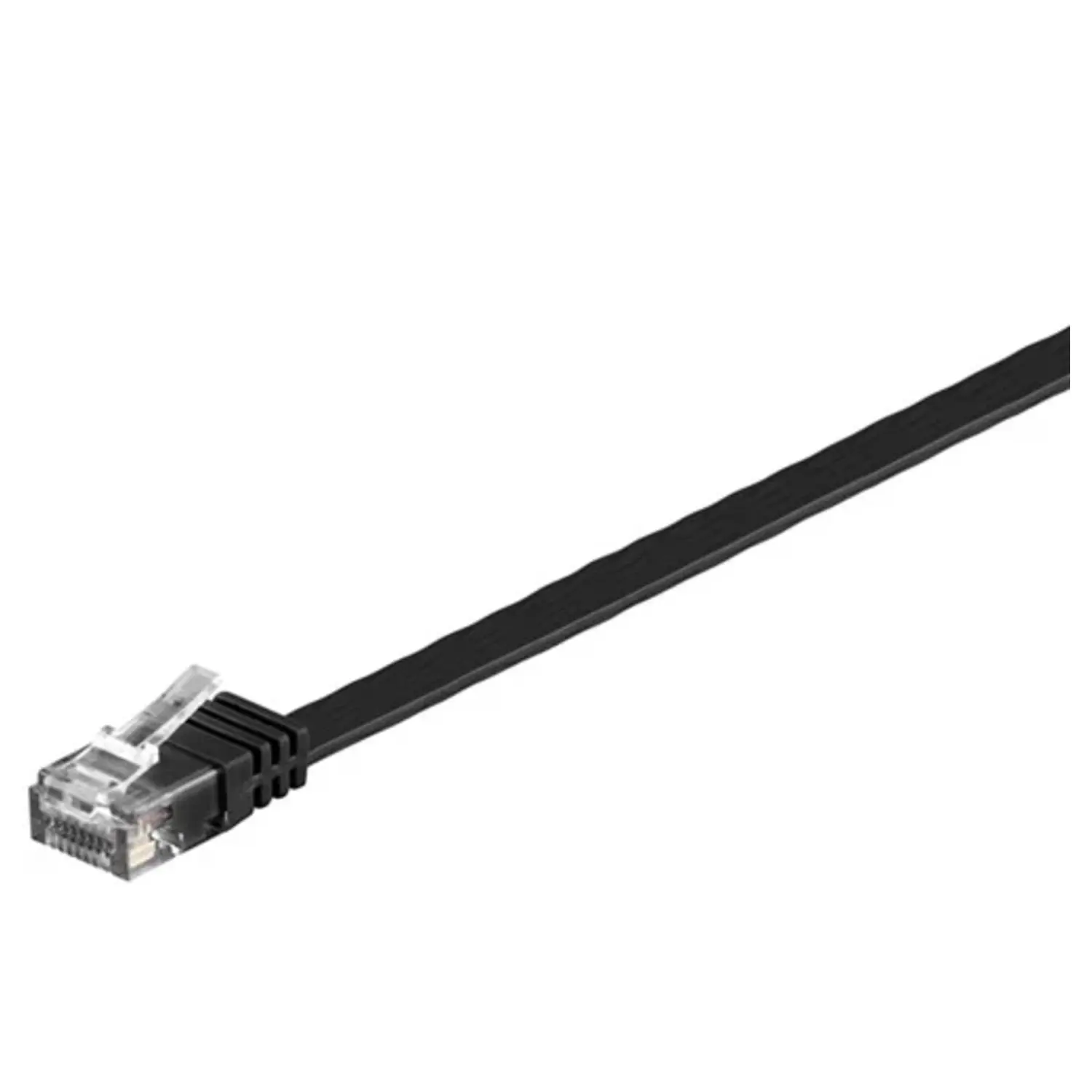 immagine cavo patch di rete cat 6 piatto u-utp rj45 non schermato nero 5 mt