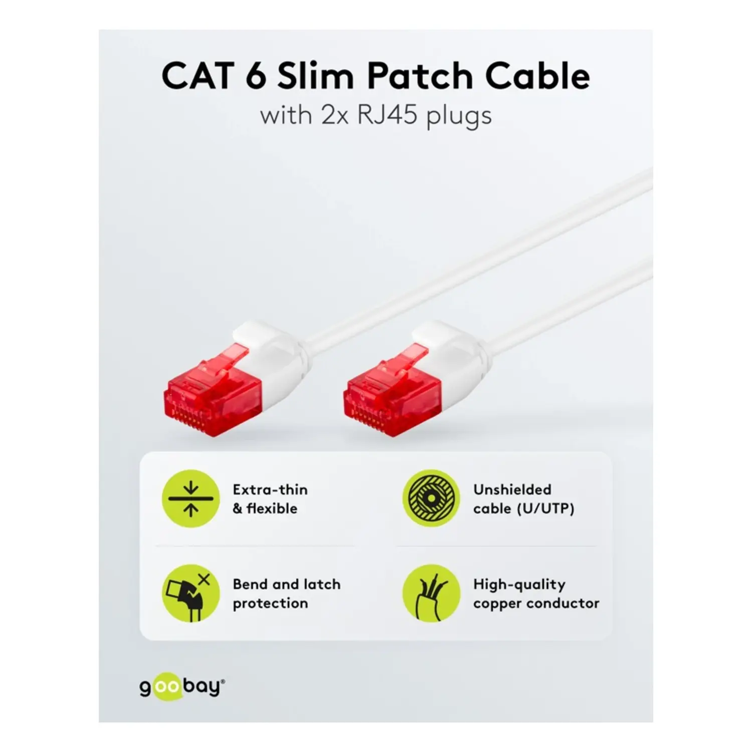 immagine Cavo di Rete Patch CAT 6 Slim U/UTP RJ45 Rame 2mt 3.6mm