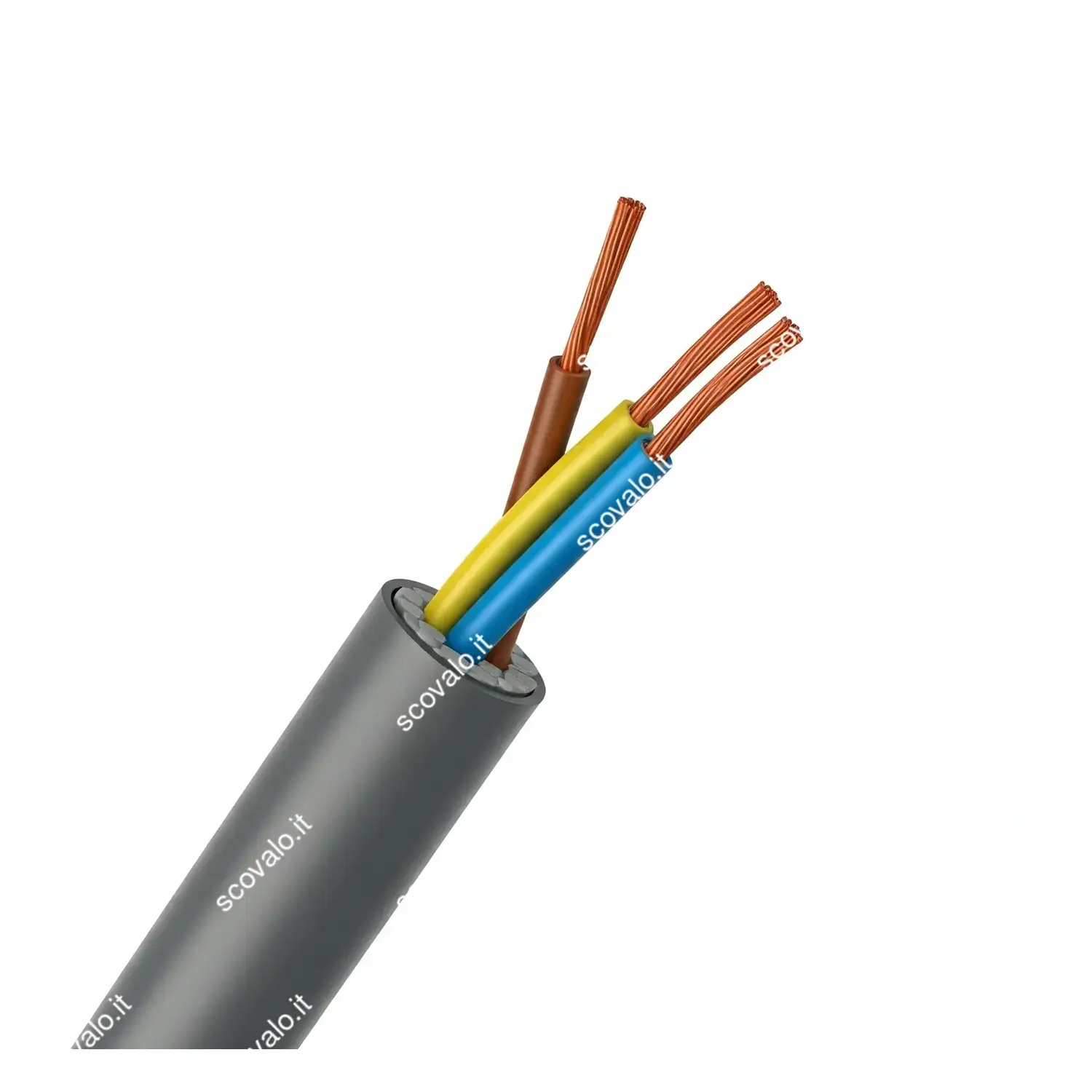 immagine cavo filo elettrico fror grigio 3x1,5 mm 1 mt