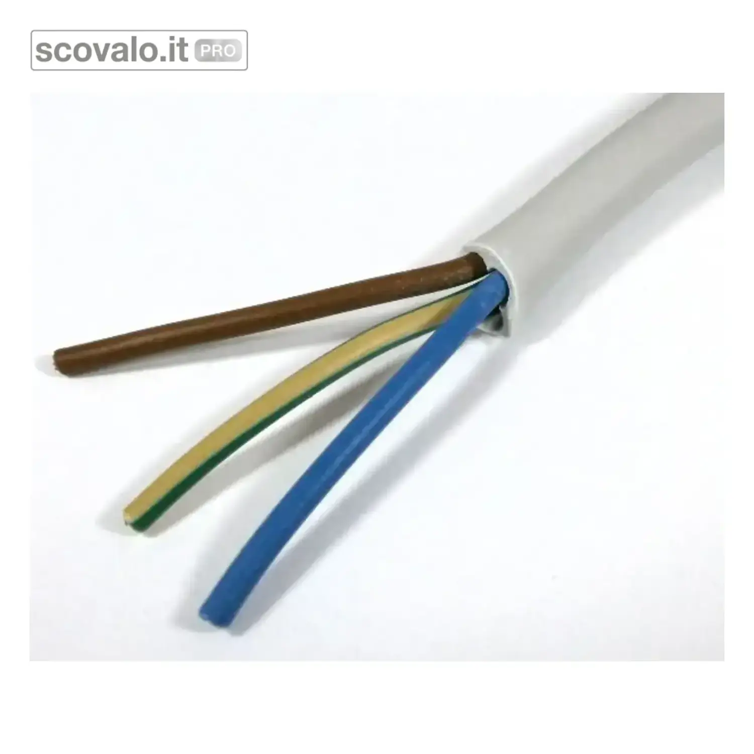 immagine del prodotto Cavo Elettrico FROR Grigio 3x2,5 mm 1 mt, Gommato per Impianto Incassato/Esterno