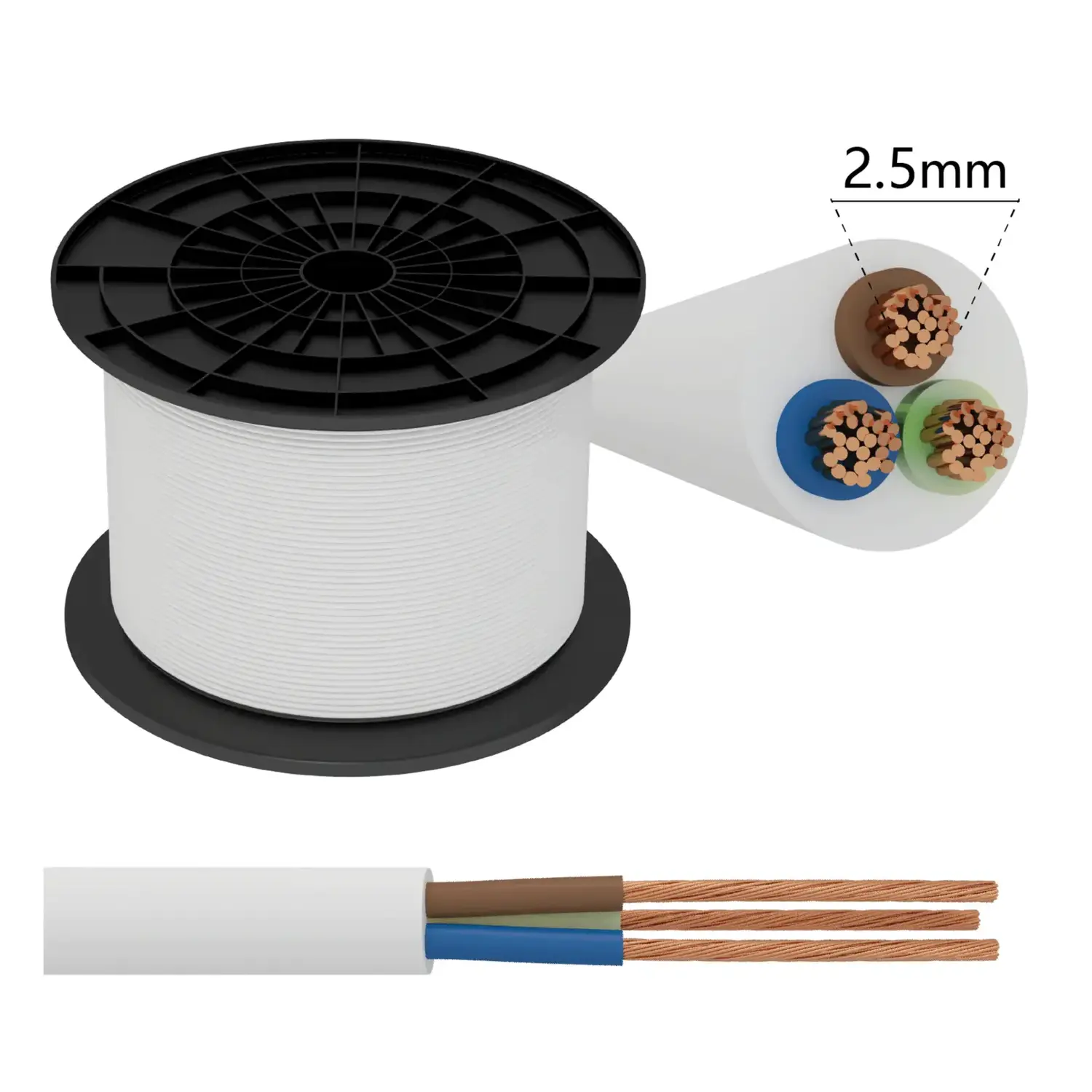 immagine del prodotto Cavo H05VV-F 3G2.5mm² 50m bianco