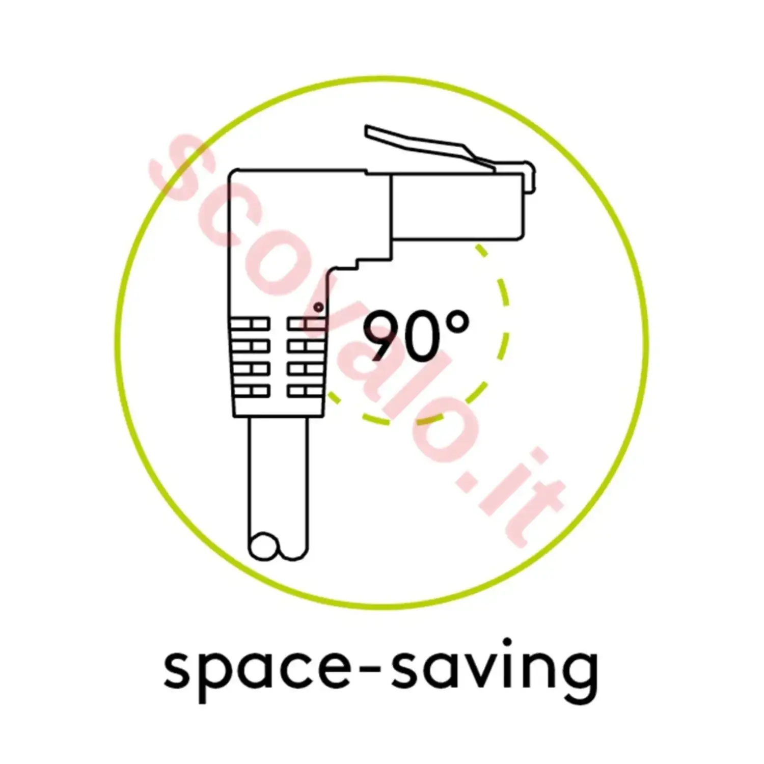 immagine cavo patch di rete cat 5e piatto angolato schermato f-utp salvaspazio 2 mt