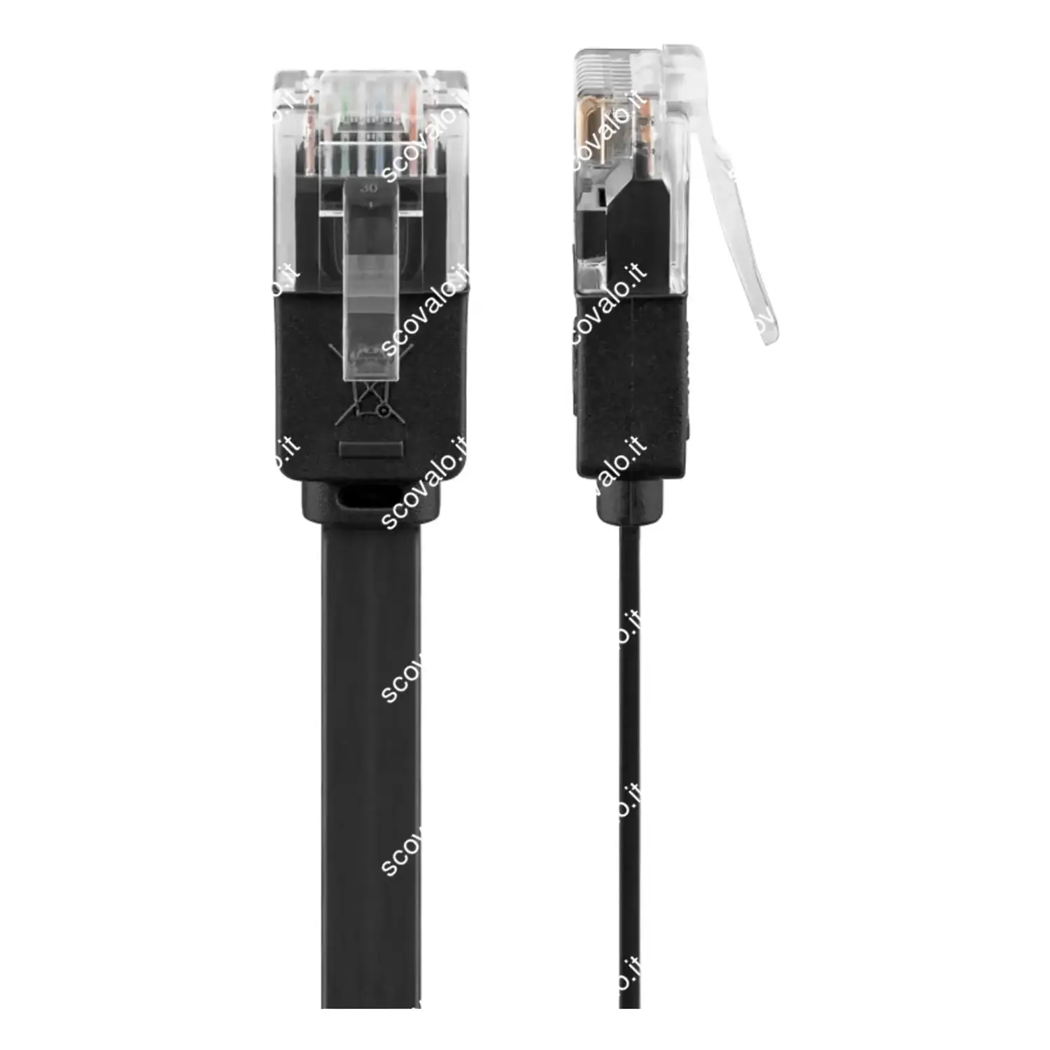 immagine cavo patch di rete cat 6 piatto u-utp rj45 non schermato nero 5 mt