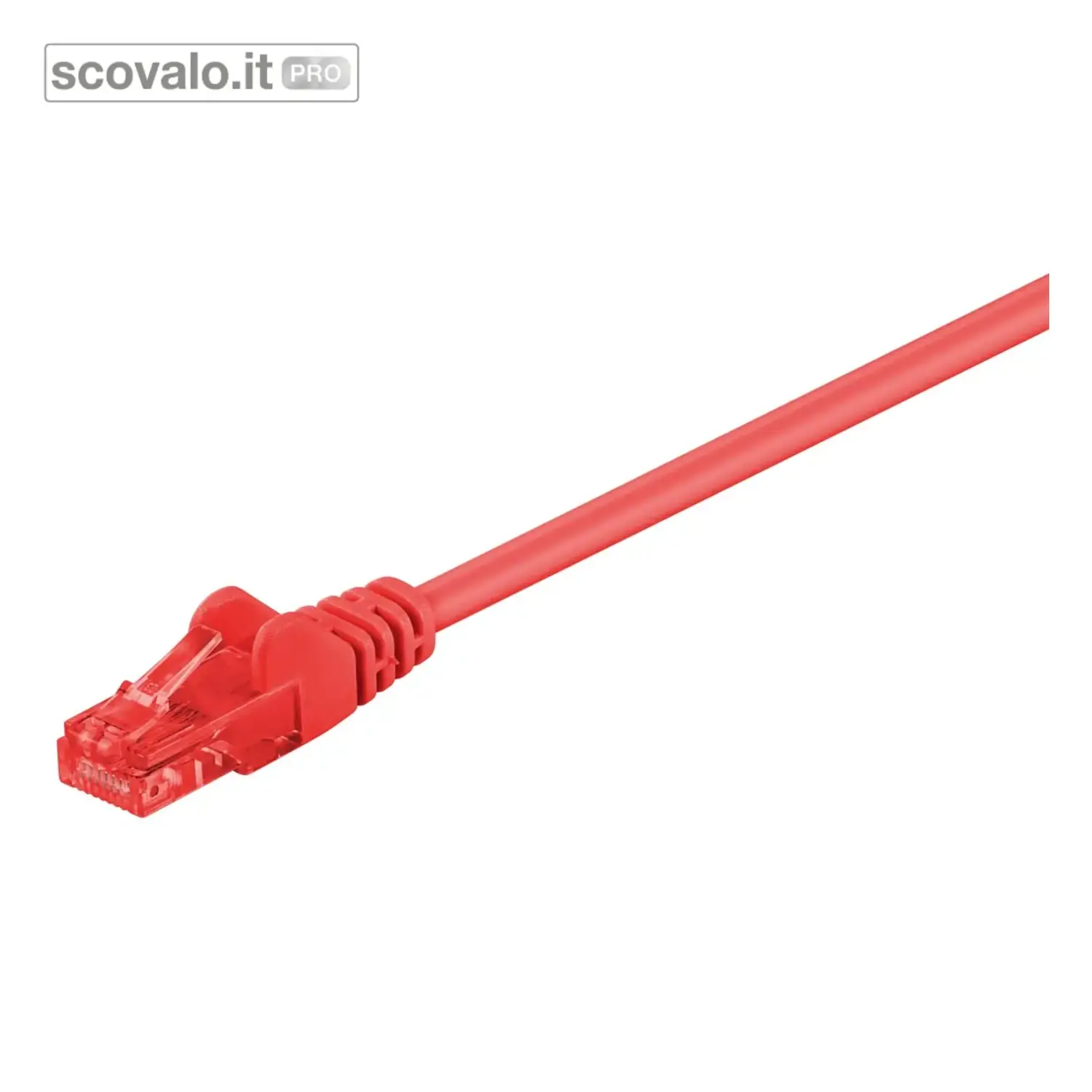 immagine del prodotto Cavo Patch Rete CAT 6 U/UTP RJ45 Rosso 1mt 250MHz 1Gbps CCA