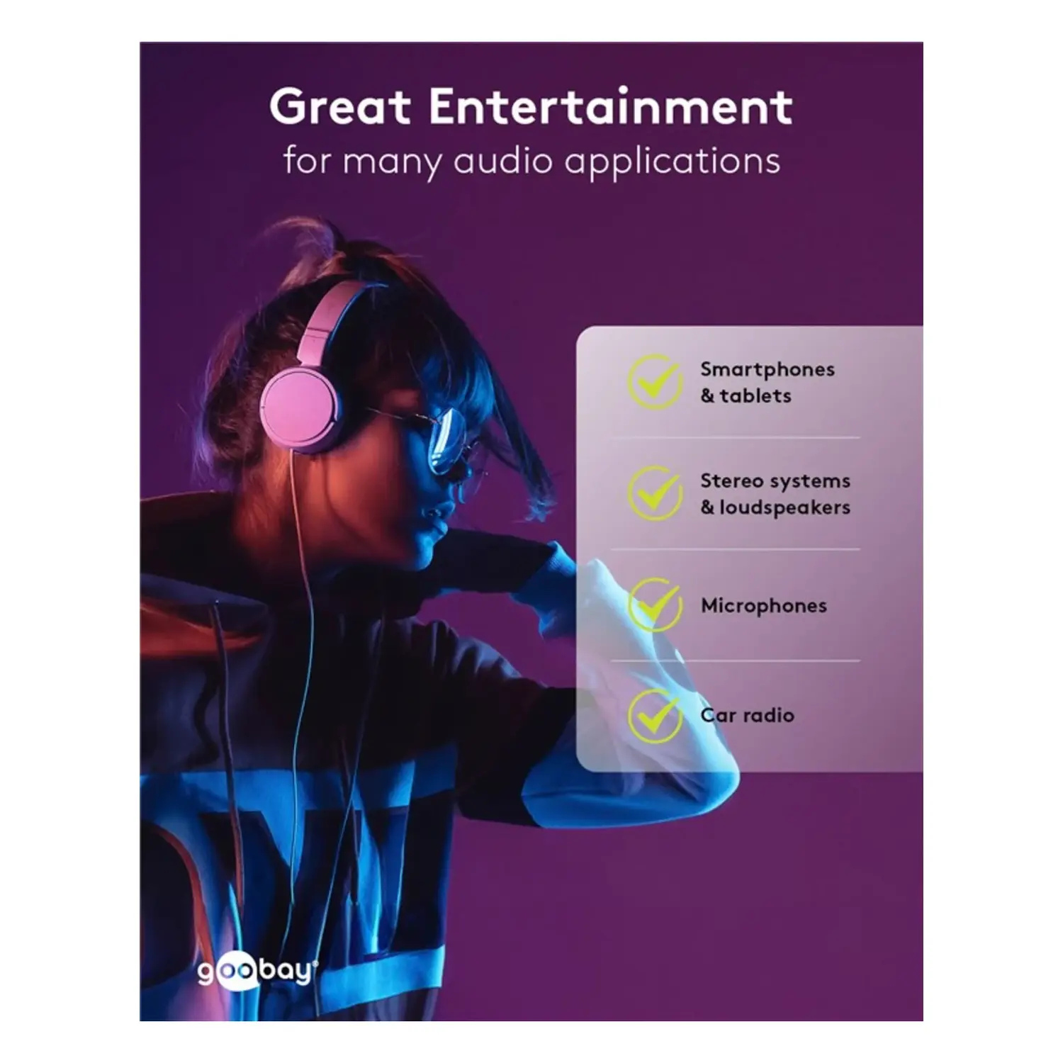 immagine Prolunga Audio Jack 3.5mm Stereo 3 Poli 4 Pin Slim 1m Nero CU