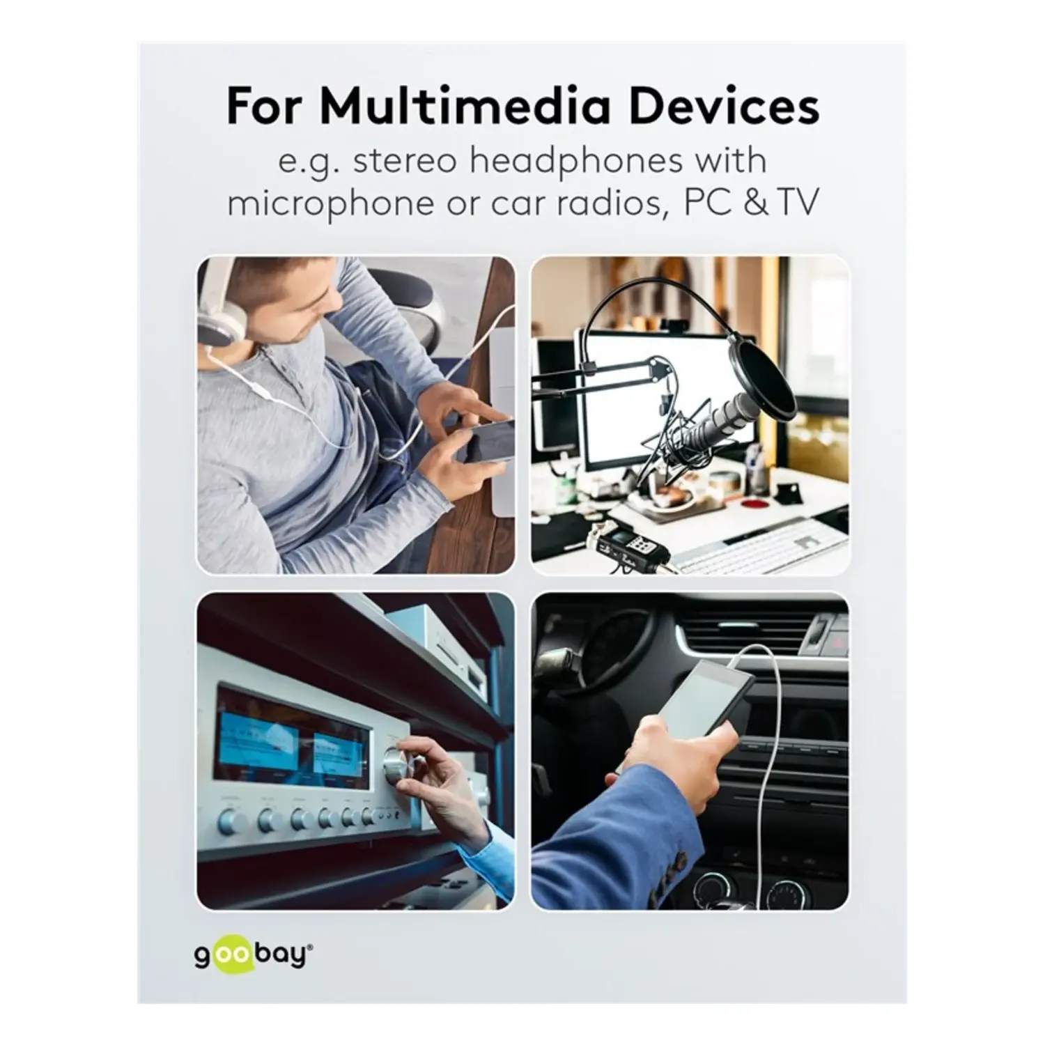 immagine Prolunga Audio Jack 3.5mm Stereo 3 Poli 4 Pin Slim 1m Nero CU