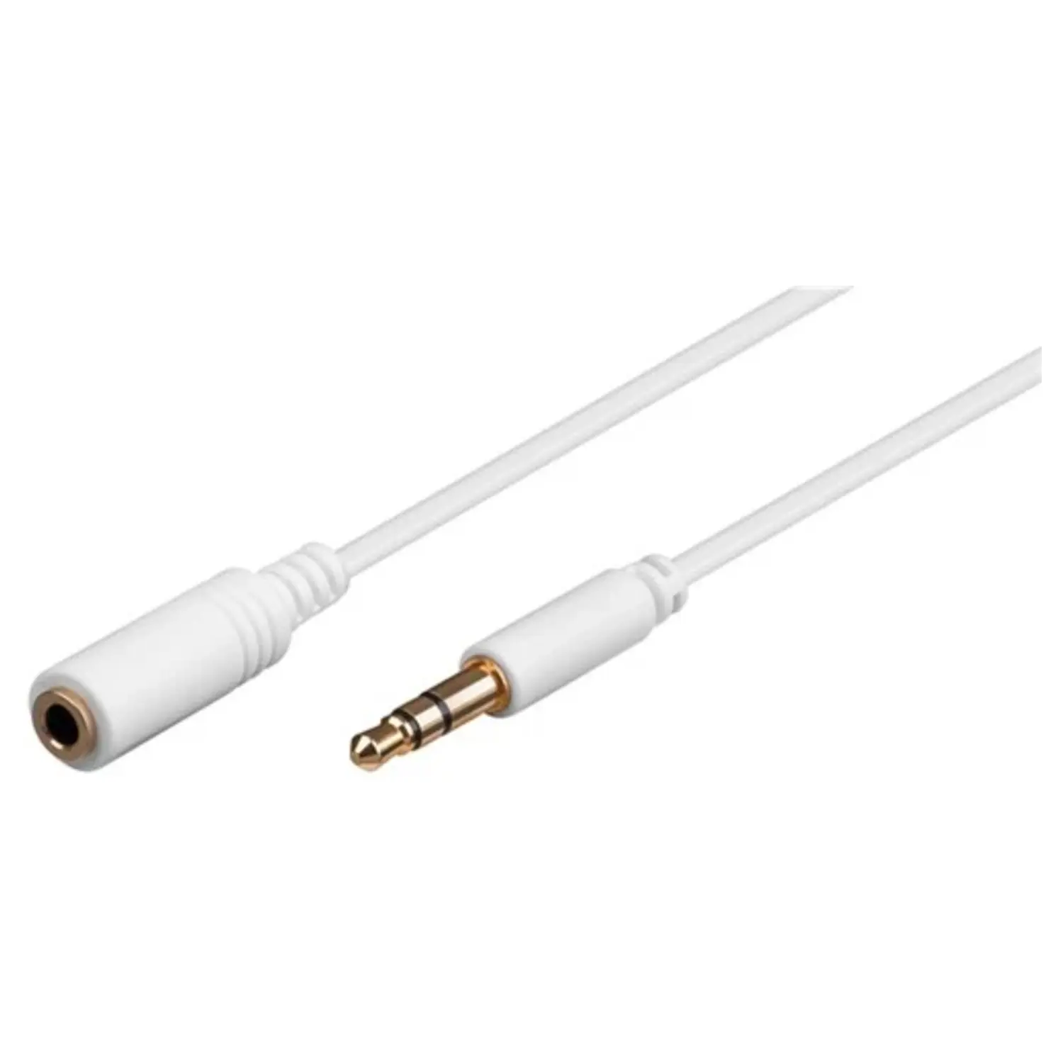 immagine del prodotto cavo prolunga audio cuffie aux slim jack stereo 3.5 mm 3 poli bianco 1,5 mt