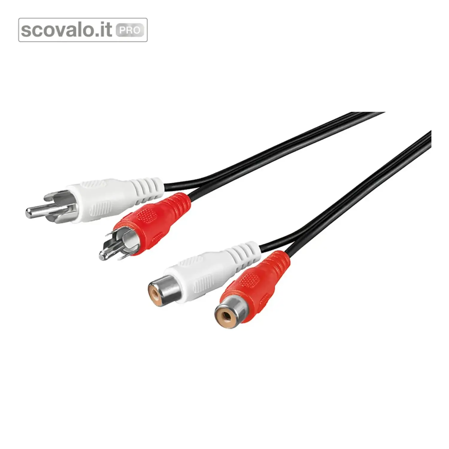 immagine del prodotto Cavo Prolunga RCA Stereo 2x Spina/Presa Audio 10mt Rosso/Bianco