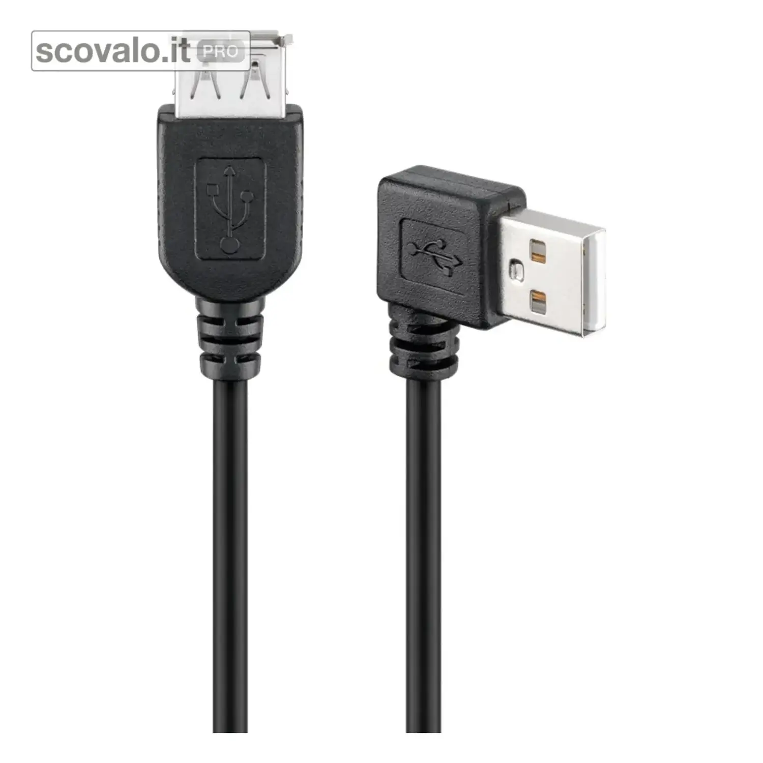immagine del prodotto Cavo Prolunga USB 2.0 Spina-Presa Angolato 90° 30cm Hi-Speed 480Mbps