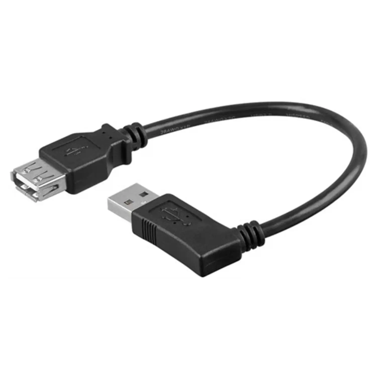 immagine cavo prolunga usb 2.0 spina-presa angolato piatto 90° 30 cm