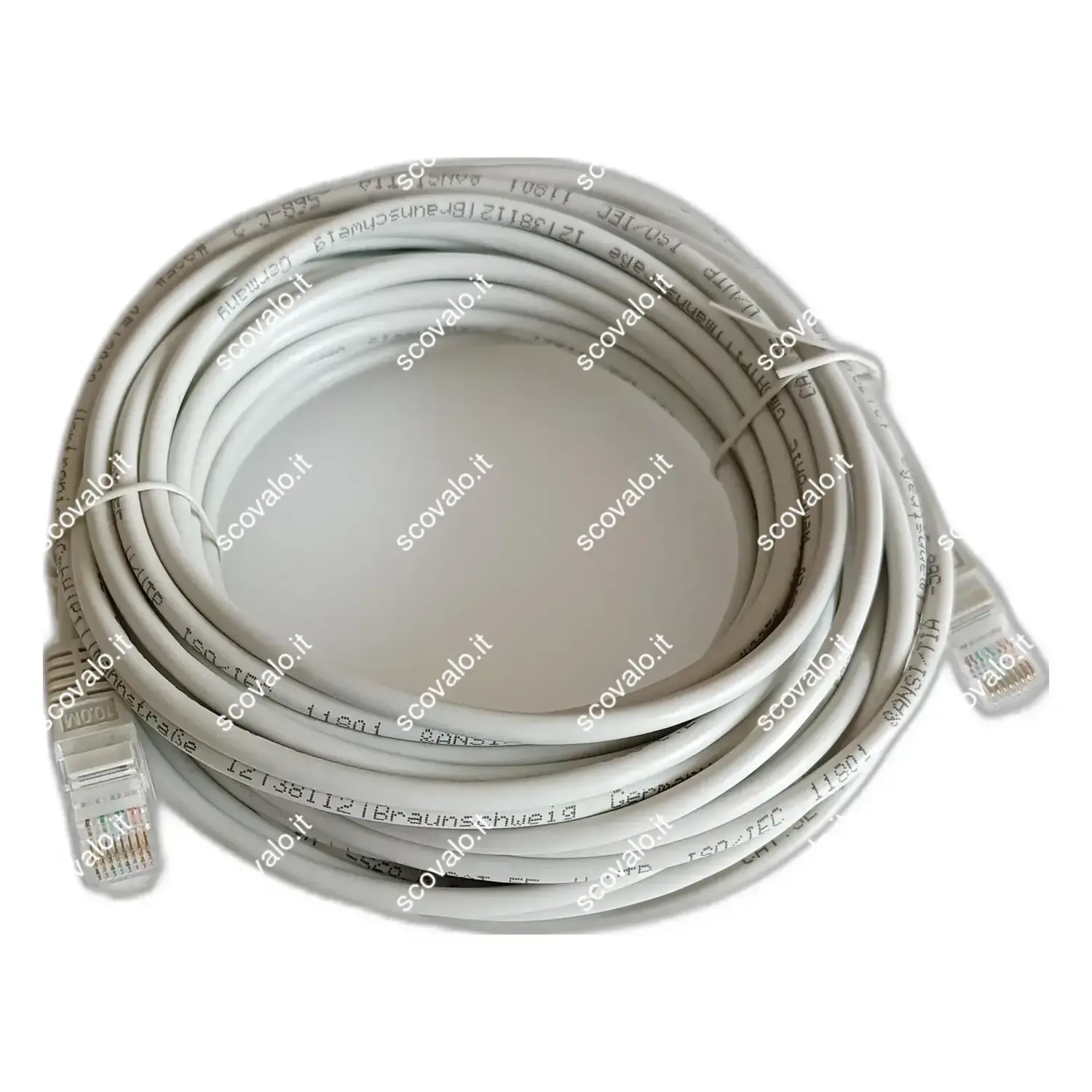 immagine cavo rete patch cat 5e u/utp rj45 non schermato grigio 10 mt