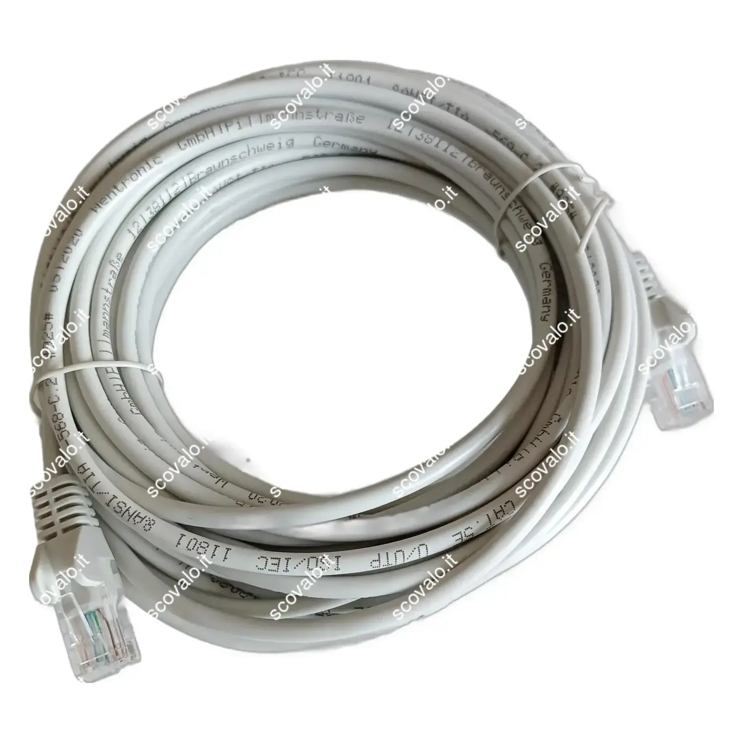 immagine cavo rete patch cat 5e u/utp rj45 non schermato grigio 10 mt