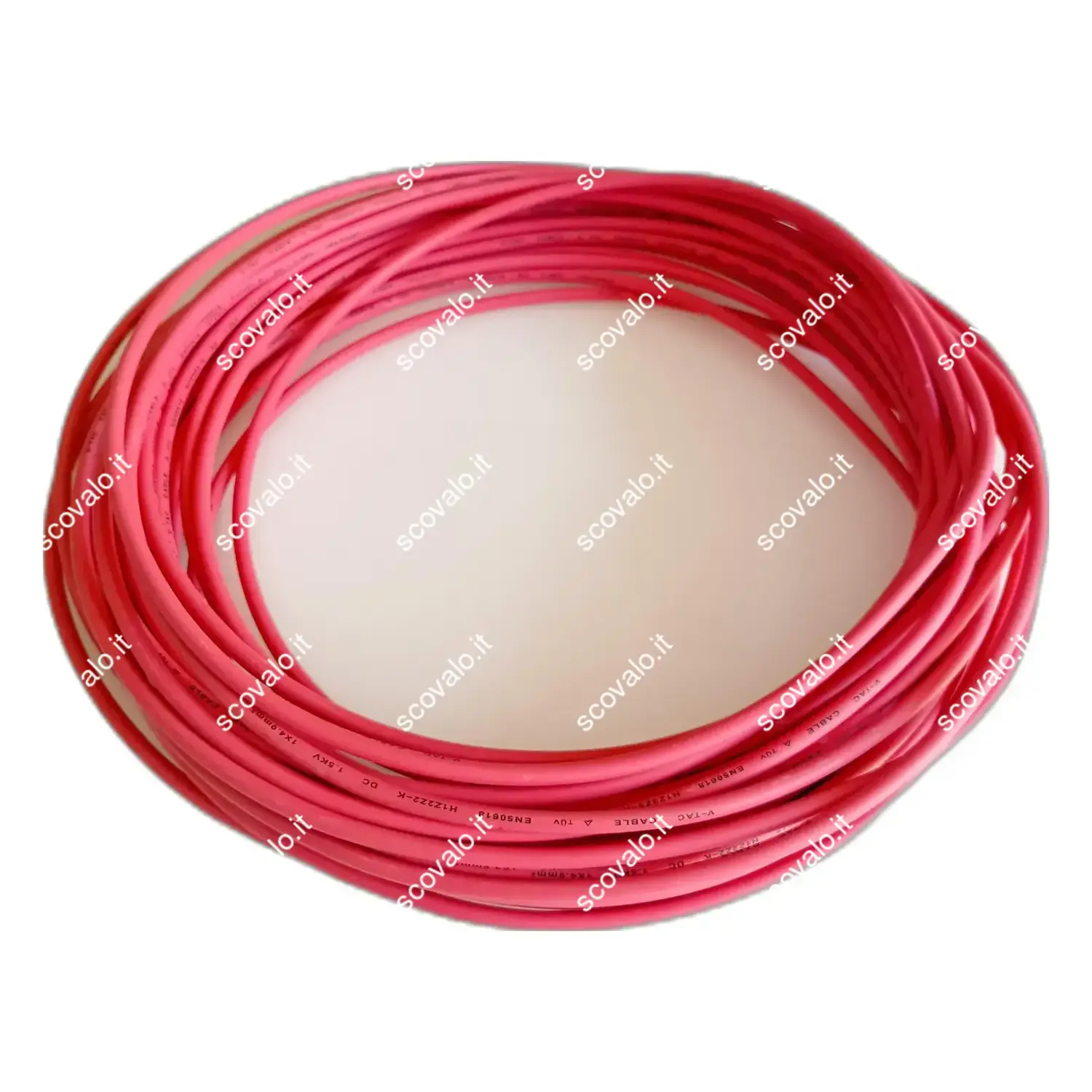 immagine cavo solare da 4 mmq per impianto fotovoltaico H1Z2Z2-K rosso 1 mt