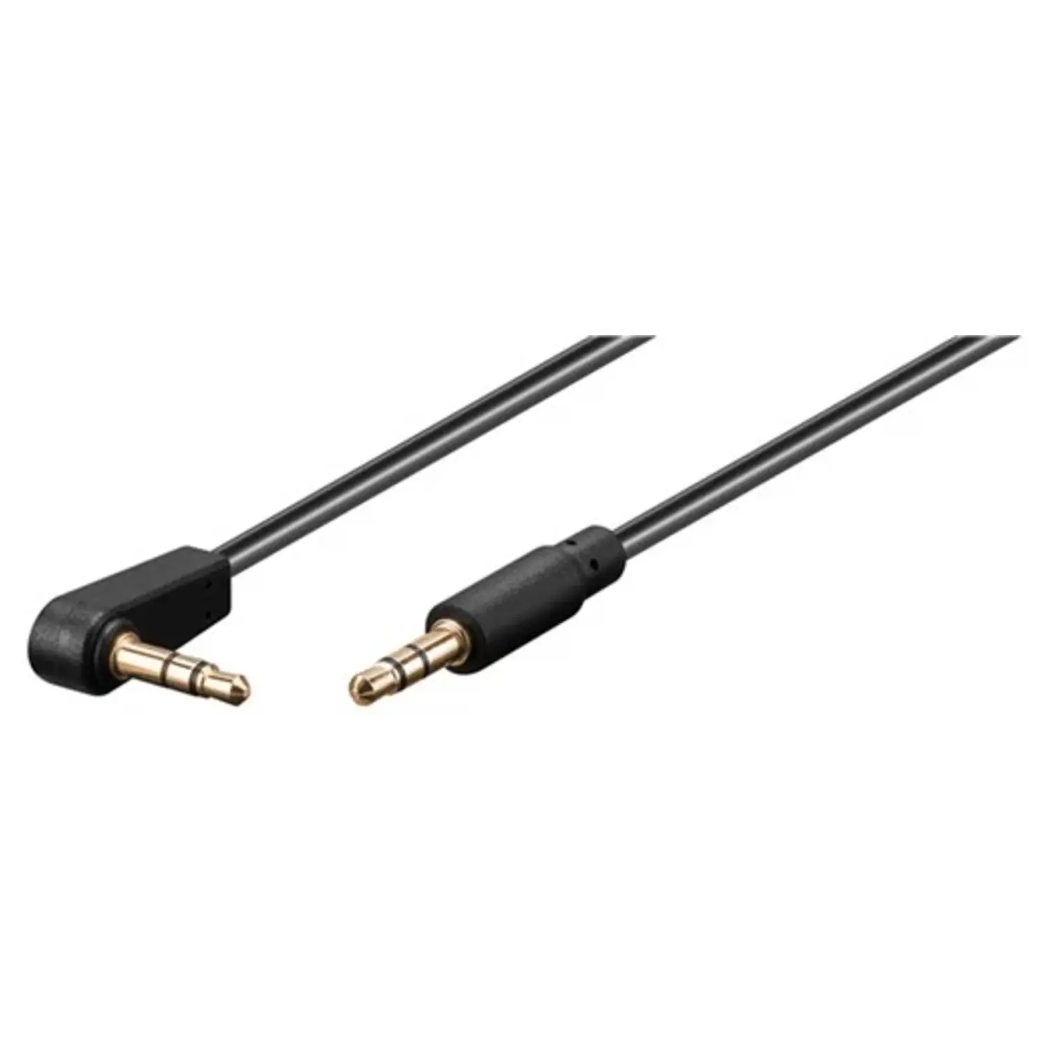 immagine cavo collegamento aux spina stereo jack 3,5 mm piatto salvaspazio angolo 1,5 mt