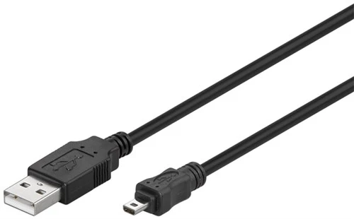 immagine del prodotto cavo usb 2.0 da spina A a mini-spina B 8 poli nero 1,8 mt wnt 93972