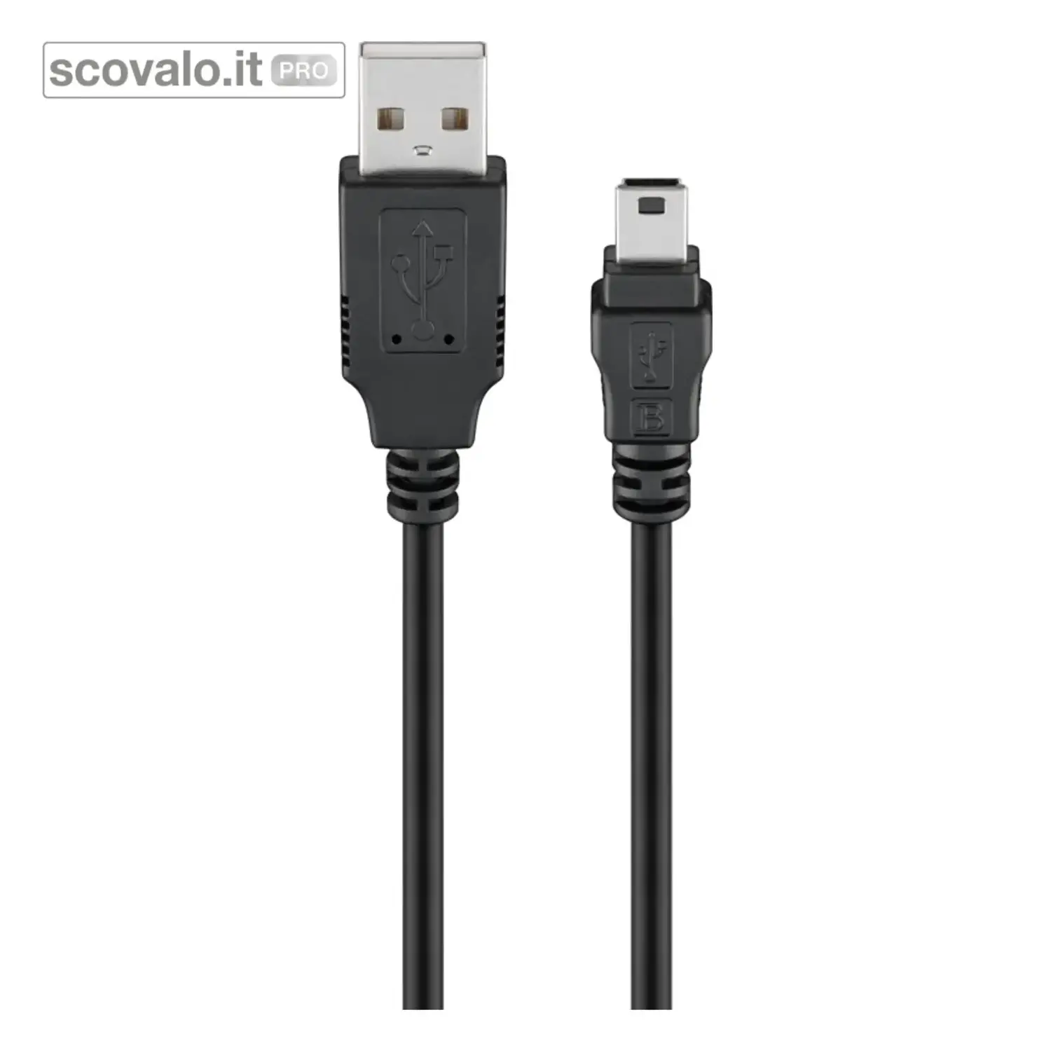 immagine del prodotto Cavo USB 2.0 da USB-A a Mini-B 1,5mt 480Mbps Ricarica e Dati Nero