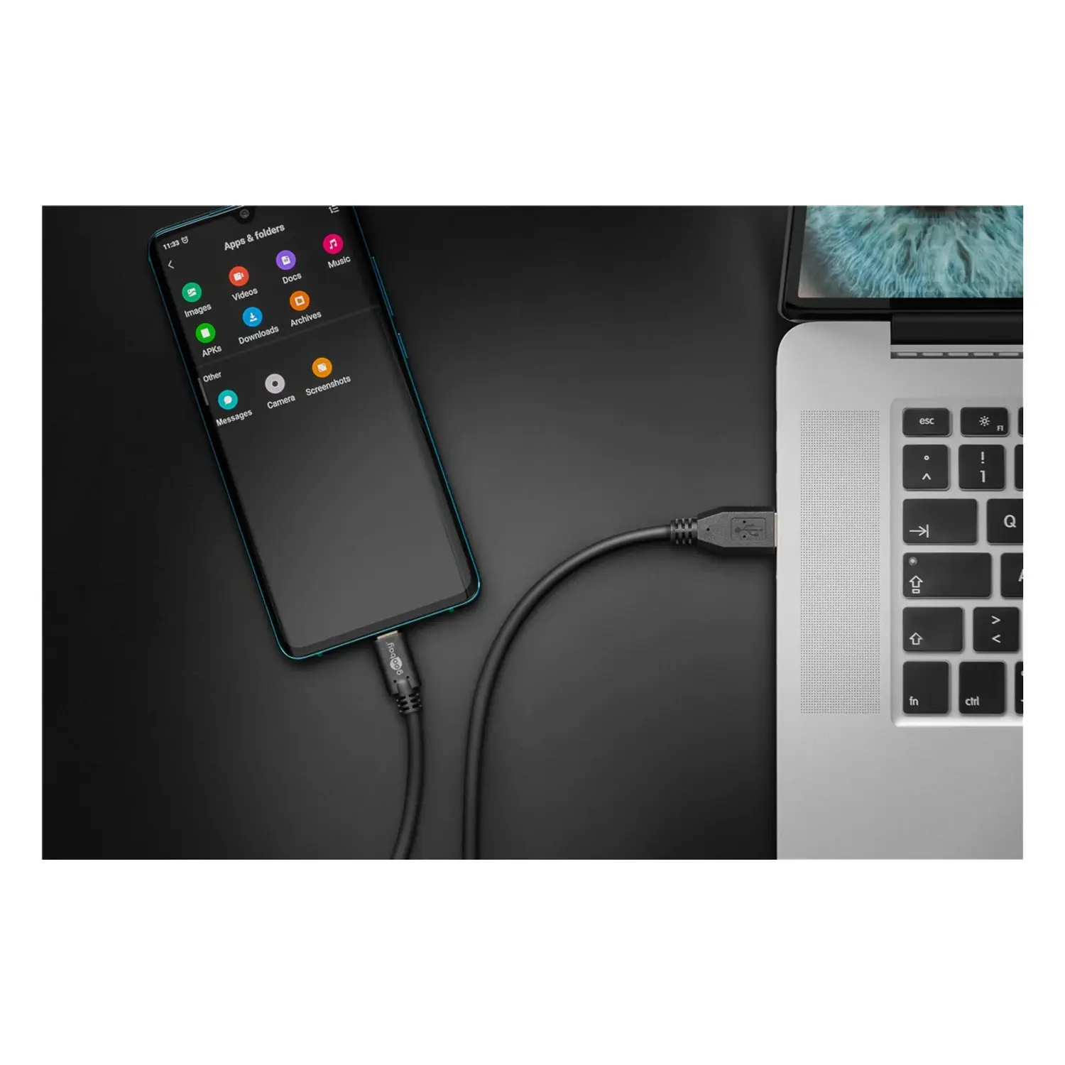 immagine cavo di ricarica usb-c 3.0 con sincronizzazione e ricarica super veloce 0,5 mt