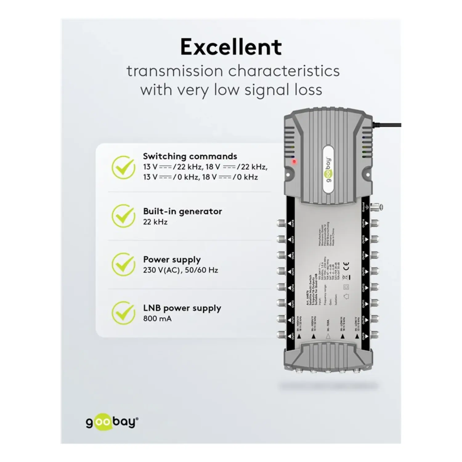 immagine centralina multiswitch lnb satellitare 5 ingressi 16 uscite