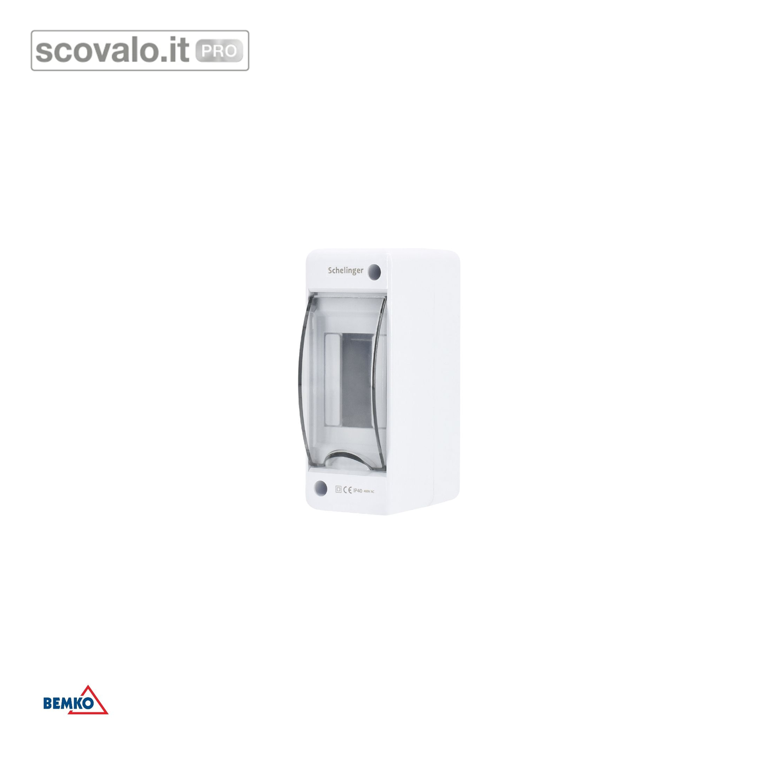 immagine del prodotto Centralino da Parete 2 Moduli DIN IP40 Quadro Elettrico Portello Trasparente