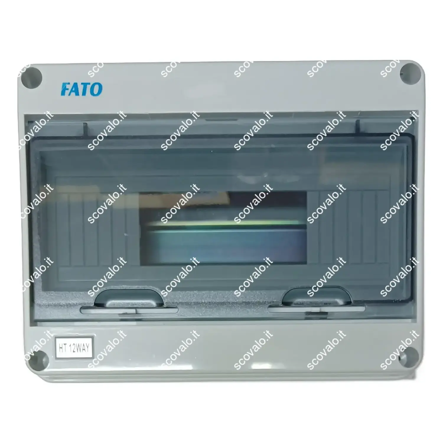 immagine centralino da parete elettrico piccolo stagno moduli ip65 12 fori