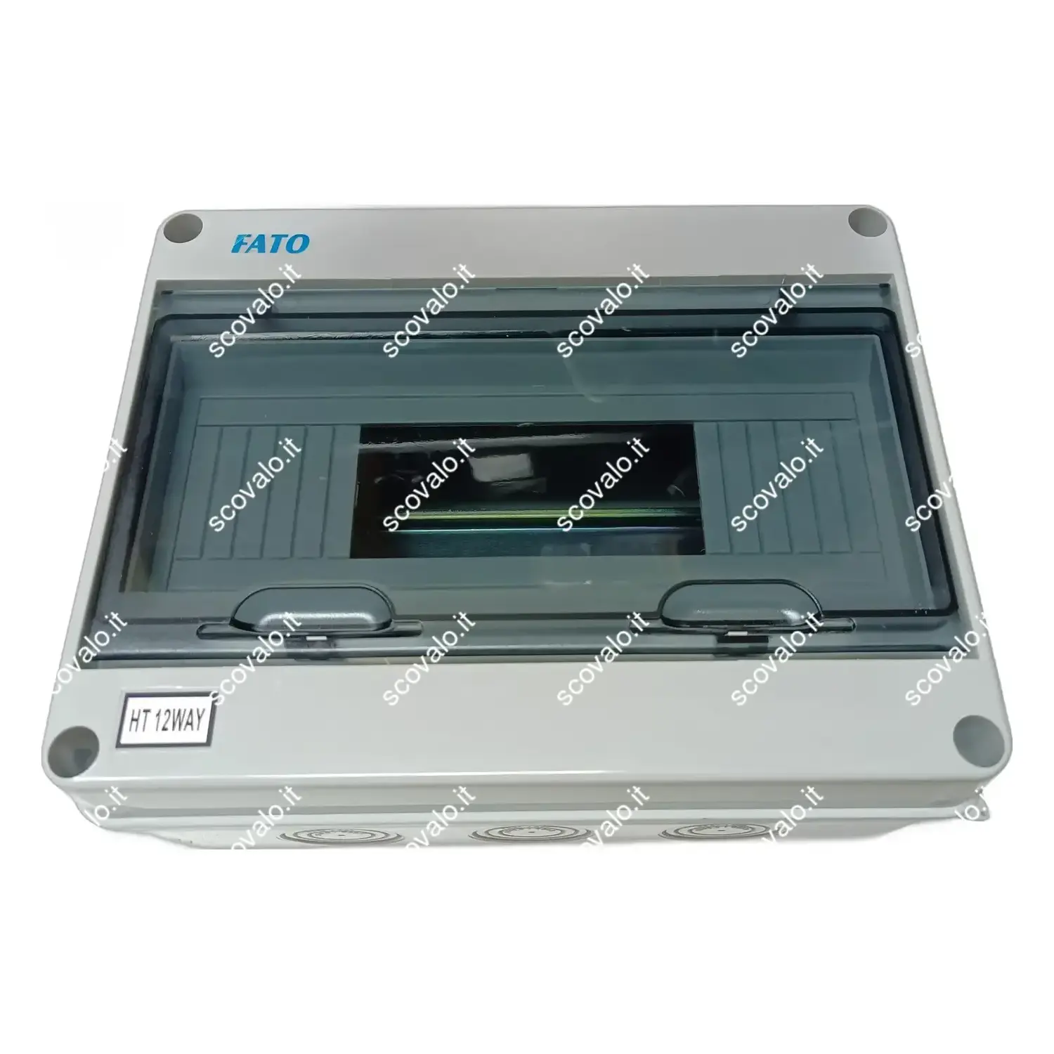 immagine centralino da parete elettrico piccolo stagno moduli ip65 12 fori