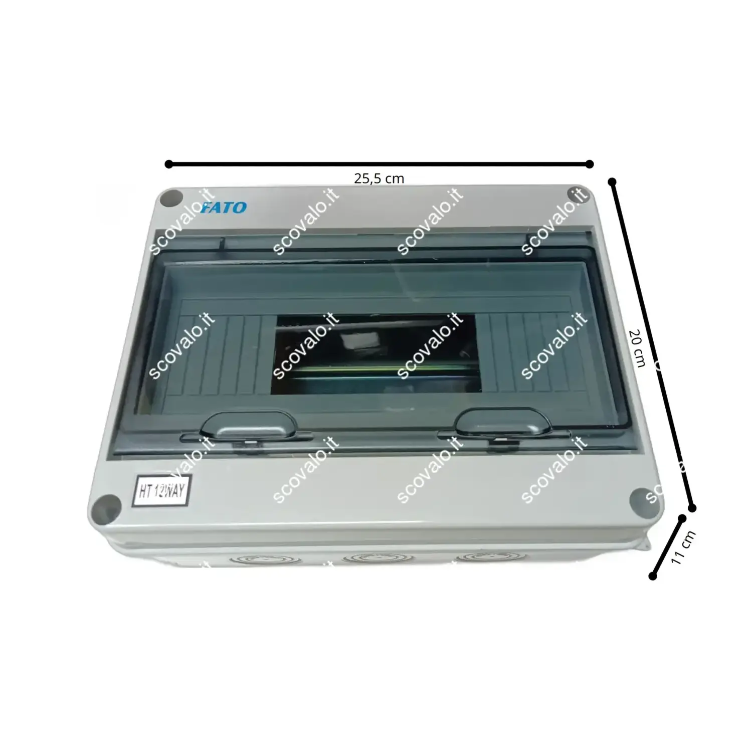 immagine centralino da parete elettrico piccolo stagno moduli ip65 12 fori