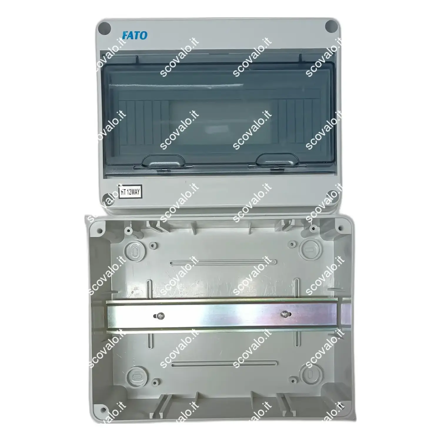 immagine centralino da parete elettrico piccolo stagno moduli ip65 12 fori