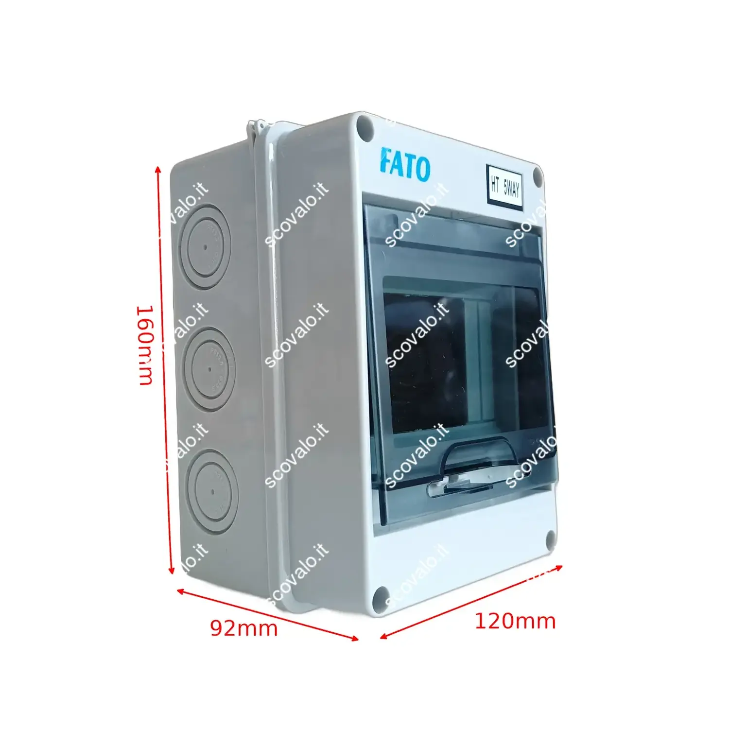 immagine centralino da parete elettrico piccolo stagno moduli ip65 5 fori