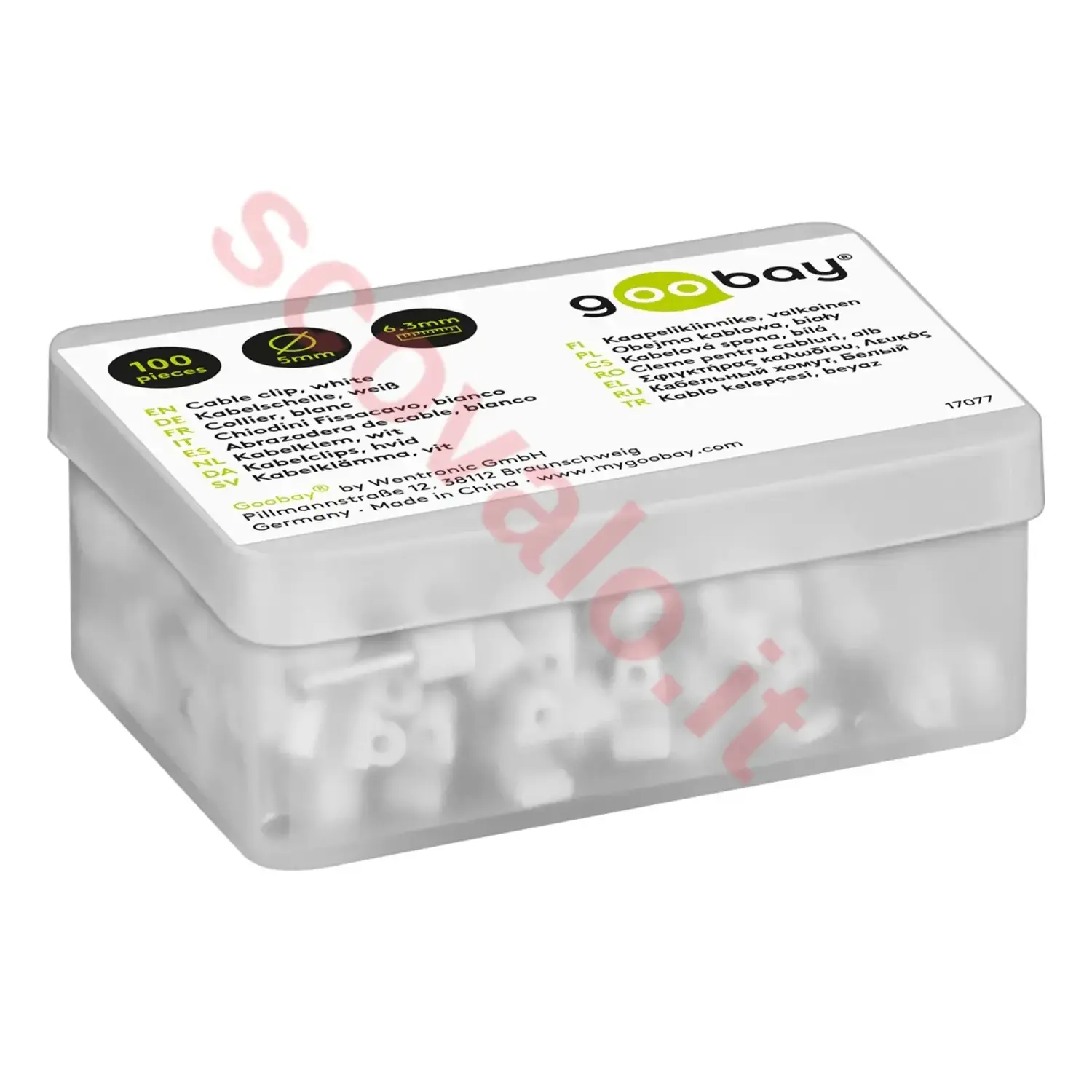 immagine chiodini fissacavo box plastica fermacavo chiodino muro bianco 5 mm 100 pezzi