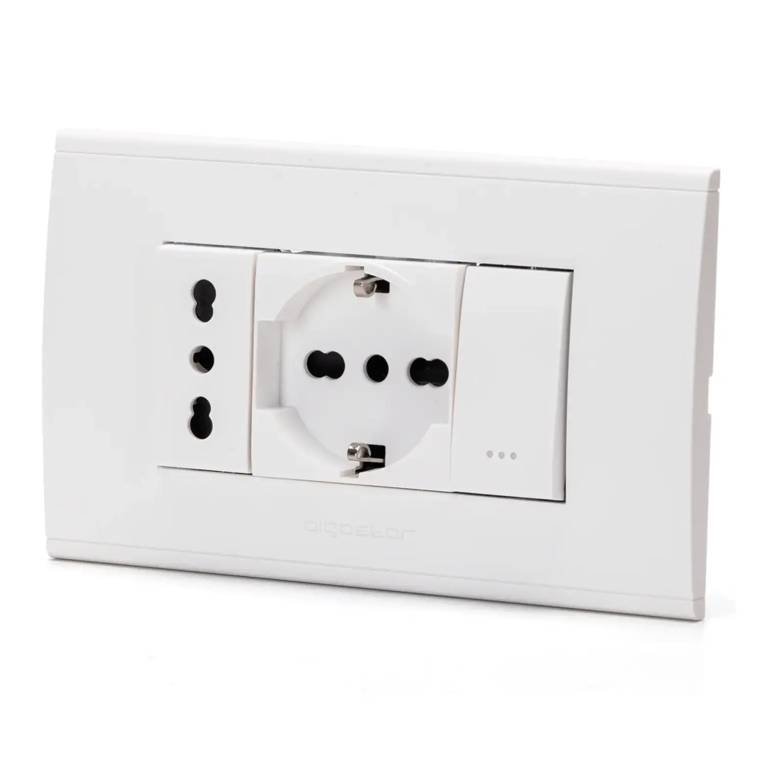 immagine del prodotto Combinazione interruttore a 2 vie + prese P17/11+P40 Serie ABL bianco