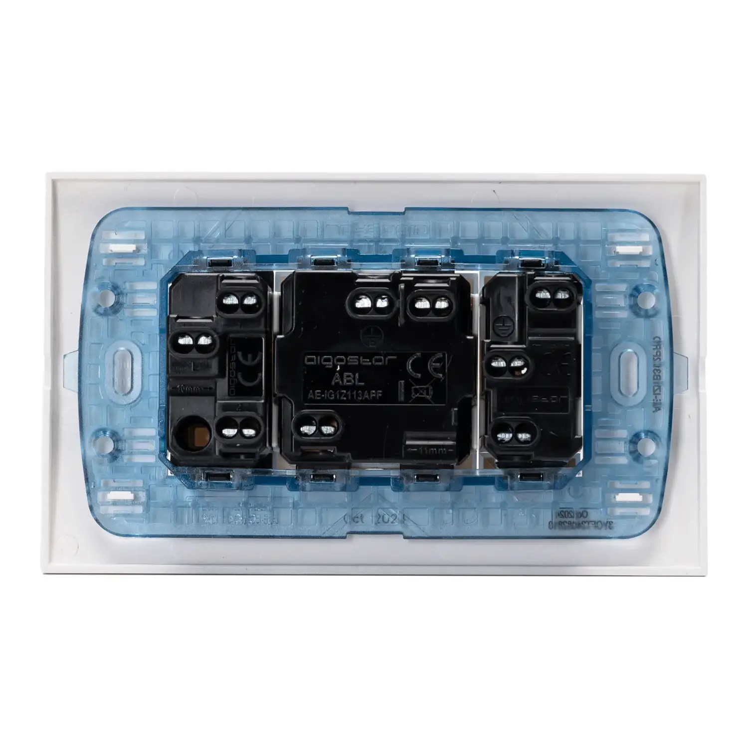 immagine Combinazione interruttore a 2 vie + prese P17/11+P40 Serie ABL bianco