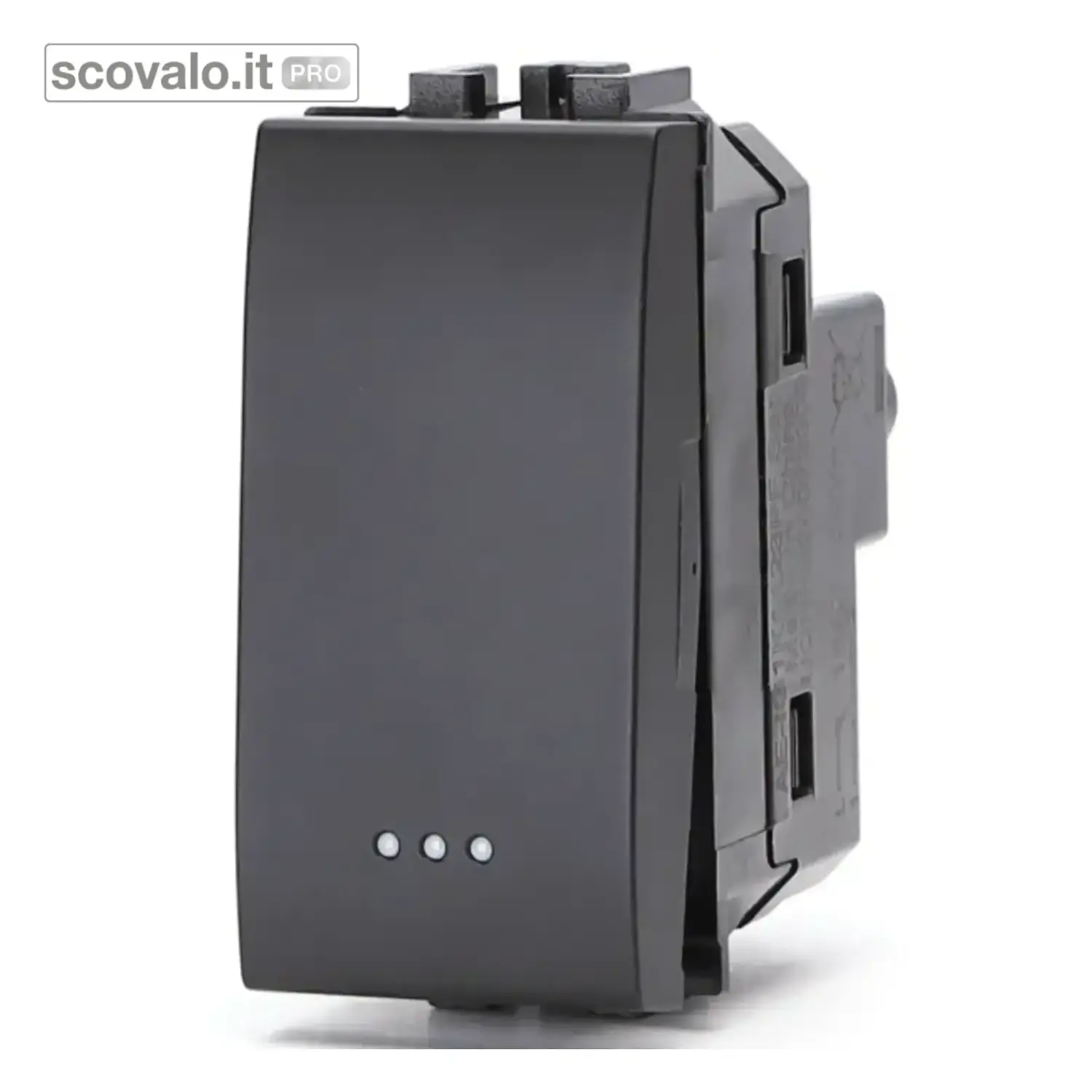 immagine del prodotto Deviatore Singolo 2 Vie 16AX 250V Nero Compatibile Bticino Livinglight