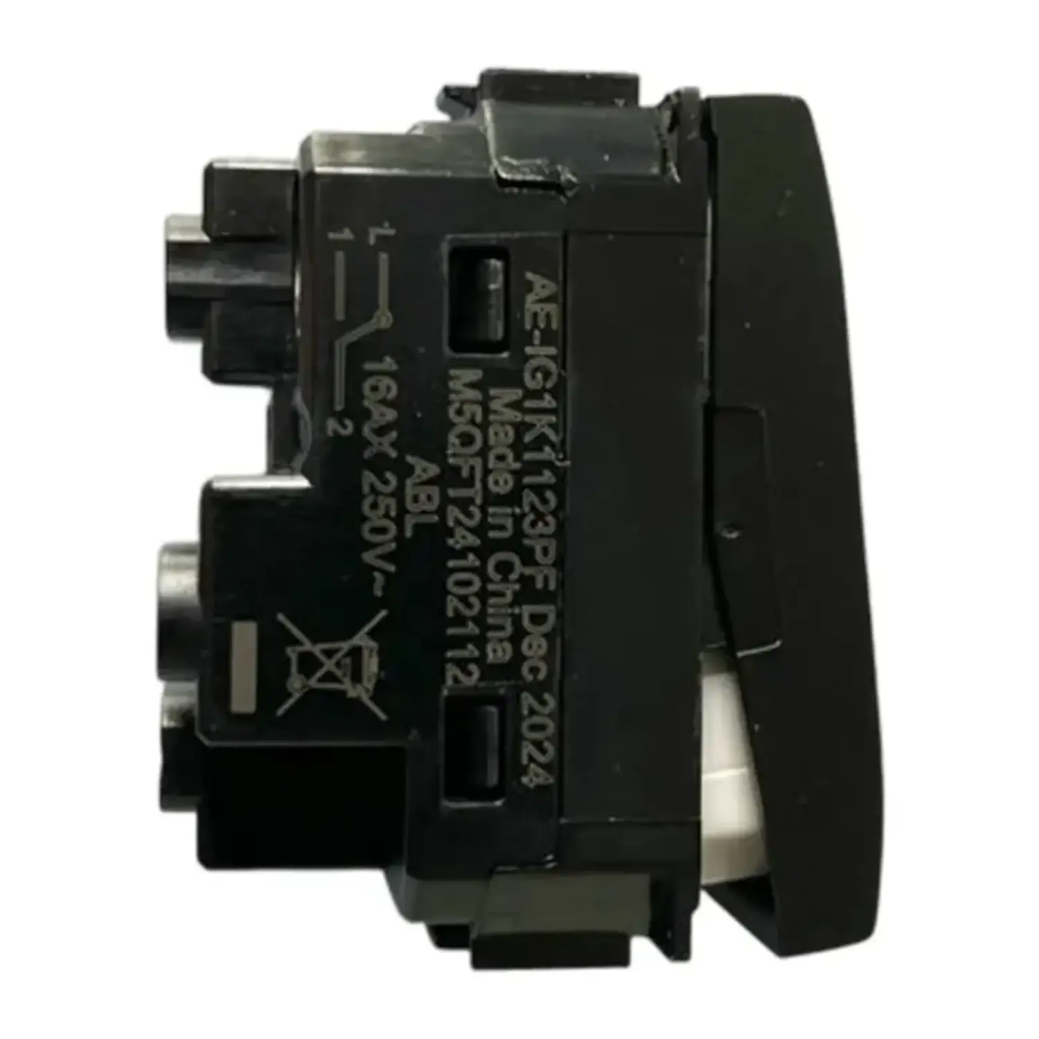 immagine Deviatore Singolo 2 Vie 16AX 250V Nero Compatibile Bticino Livinglight