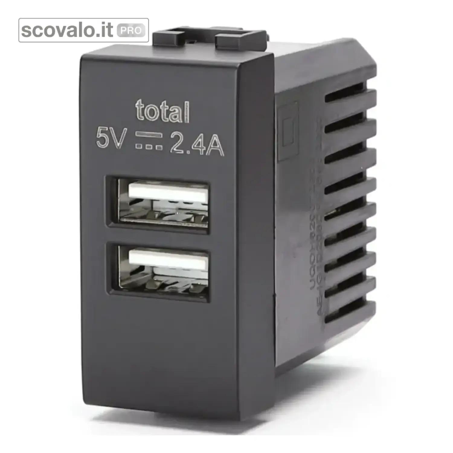 variante presa usb doppia - nero