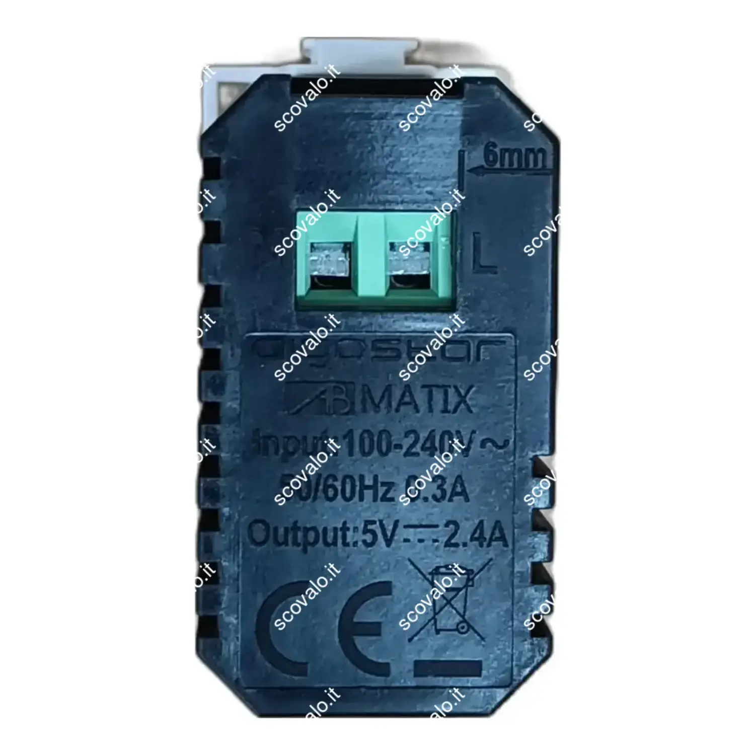 immagine compatibile matix presa usb doppia bianco