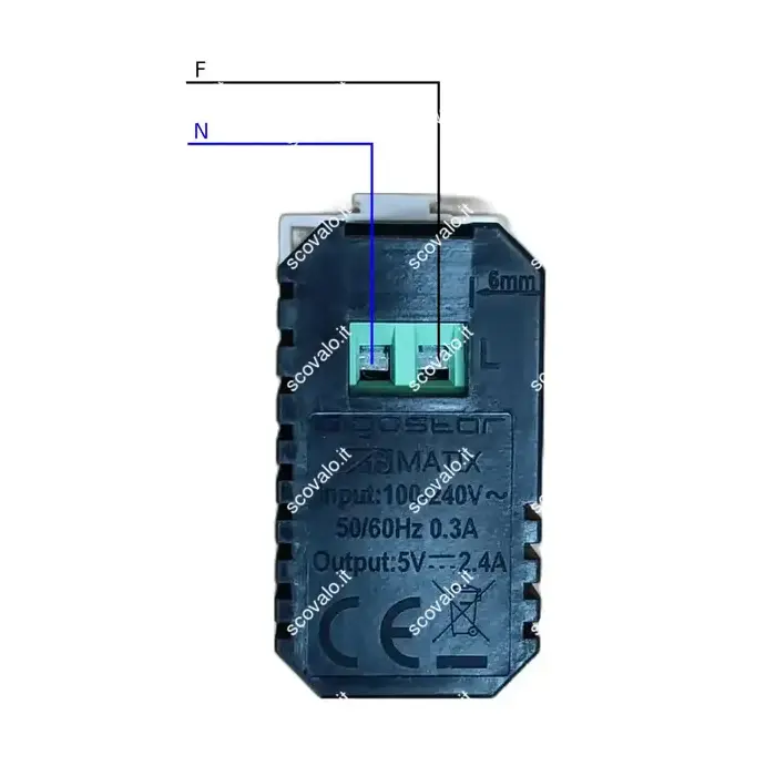 schema collegamento presa usb