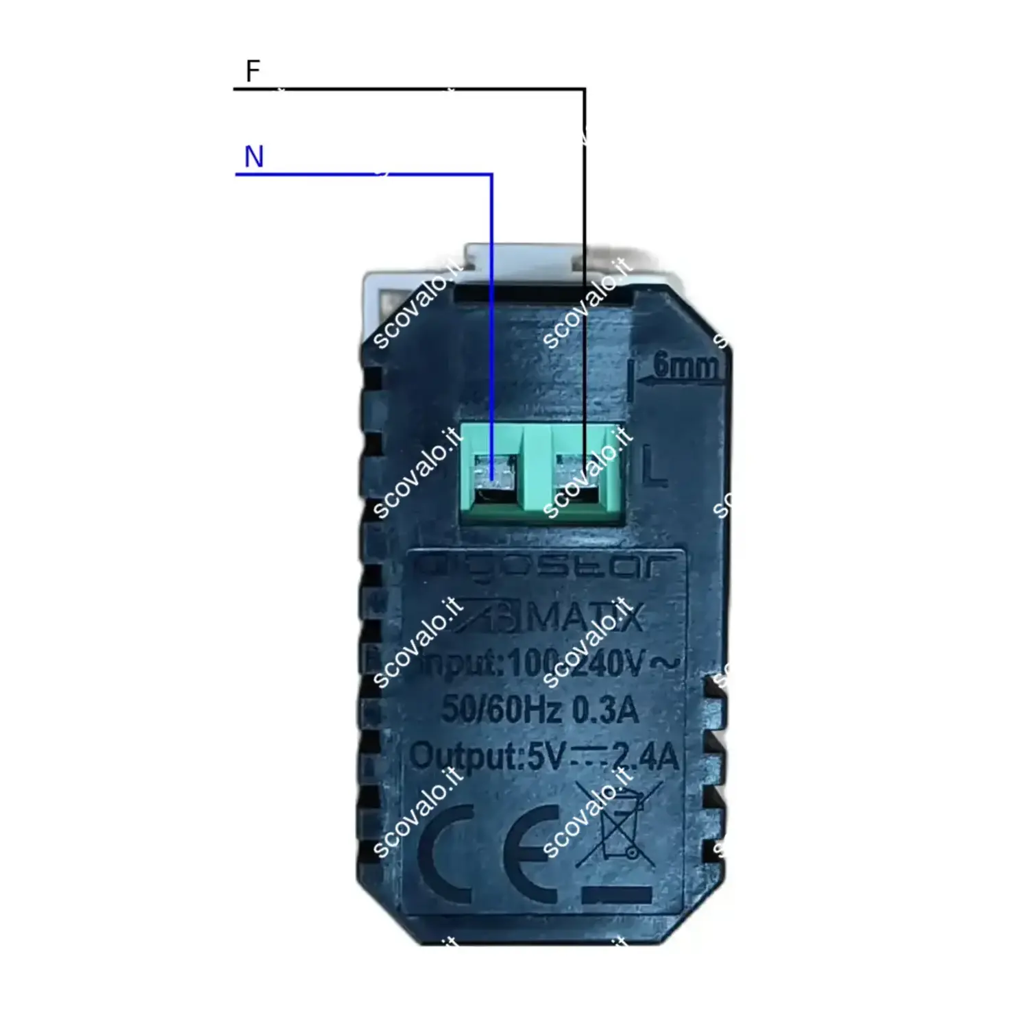 immagine compatibile matix presa usb doppia bianco