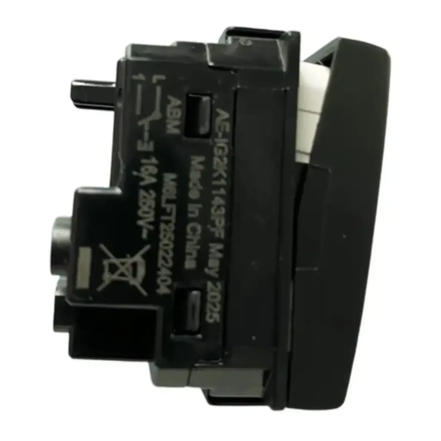 immagine Pulsante Nero Compatibile Bticino Matix 250V 16A Interruttore Impianto Civile