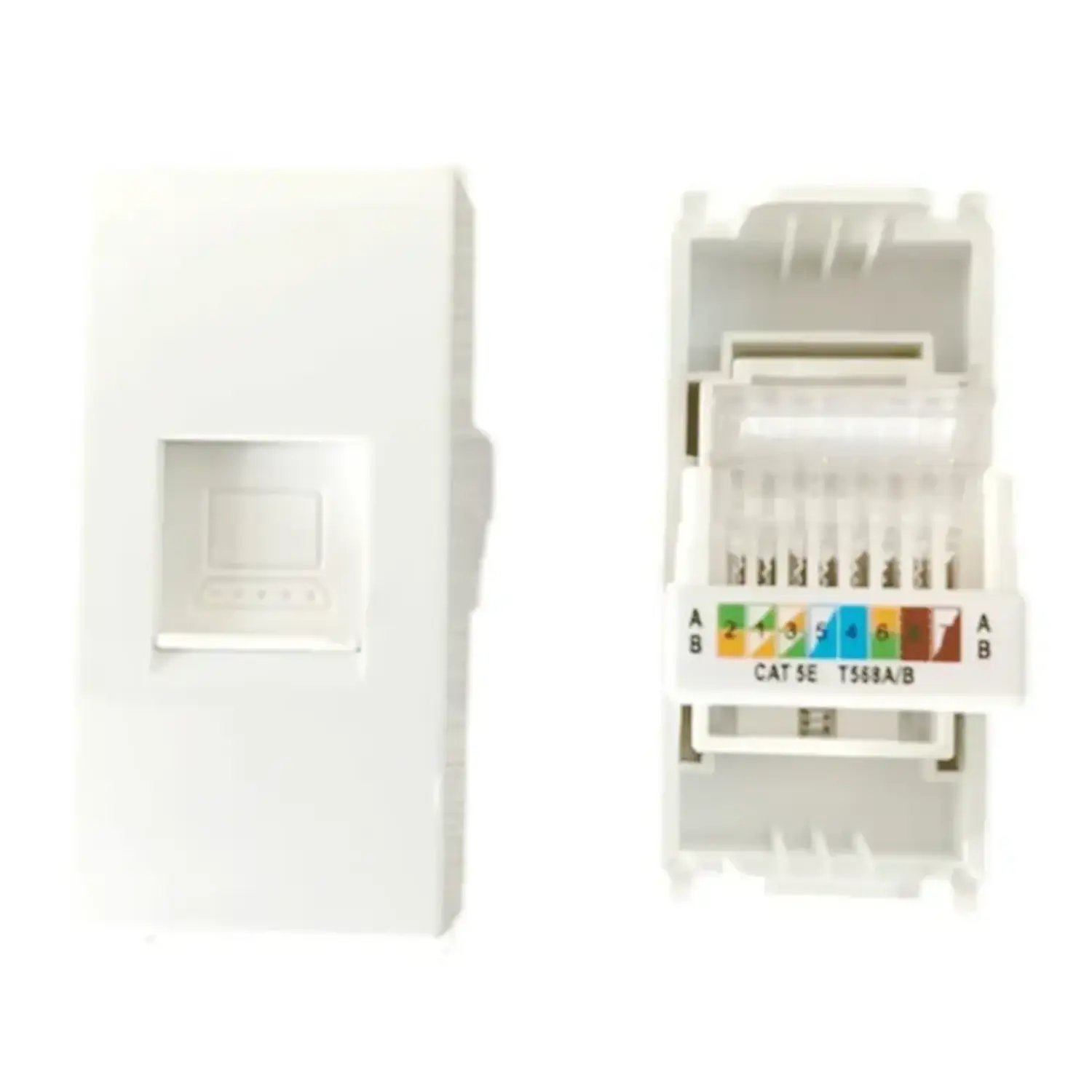 immagine Presa Rete RJ45 CAT6 Bianca Compatibile Vimar Plana con Terminale a Vite
