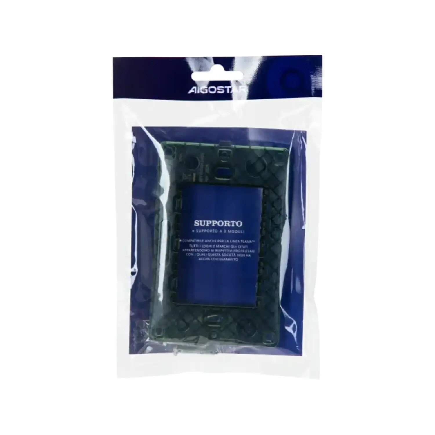 immagine Supporto 3 Posti Compatibile Vimar Plana Cassetta 503 Completo Viti | Aigostar