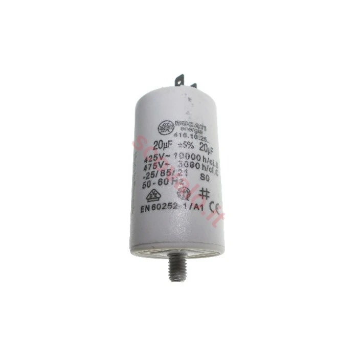 immagine condensatore di spunto 2 poli con terra CE bianco 450 volt 20 uf wnt 97996