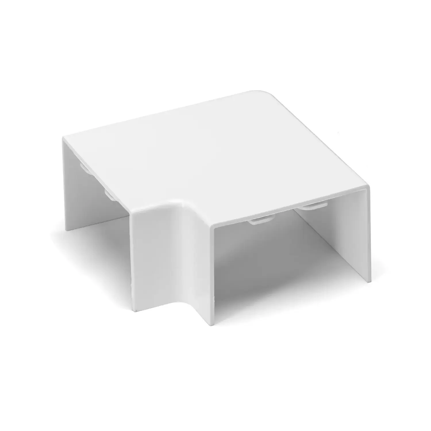 immagine del prodotto connettore ad angolo curva canalina elettrica quadrata in PVC bianco 60x40mm